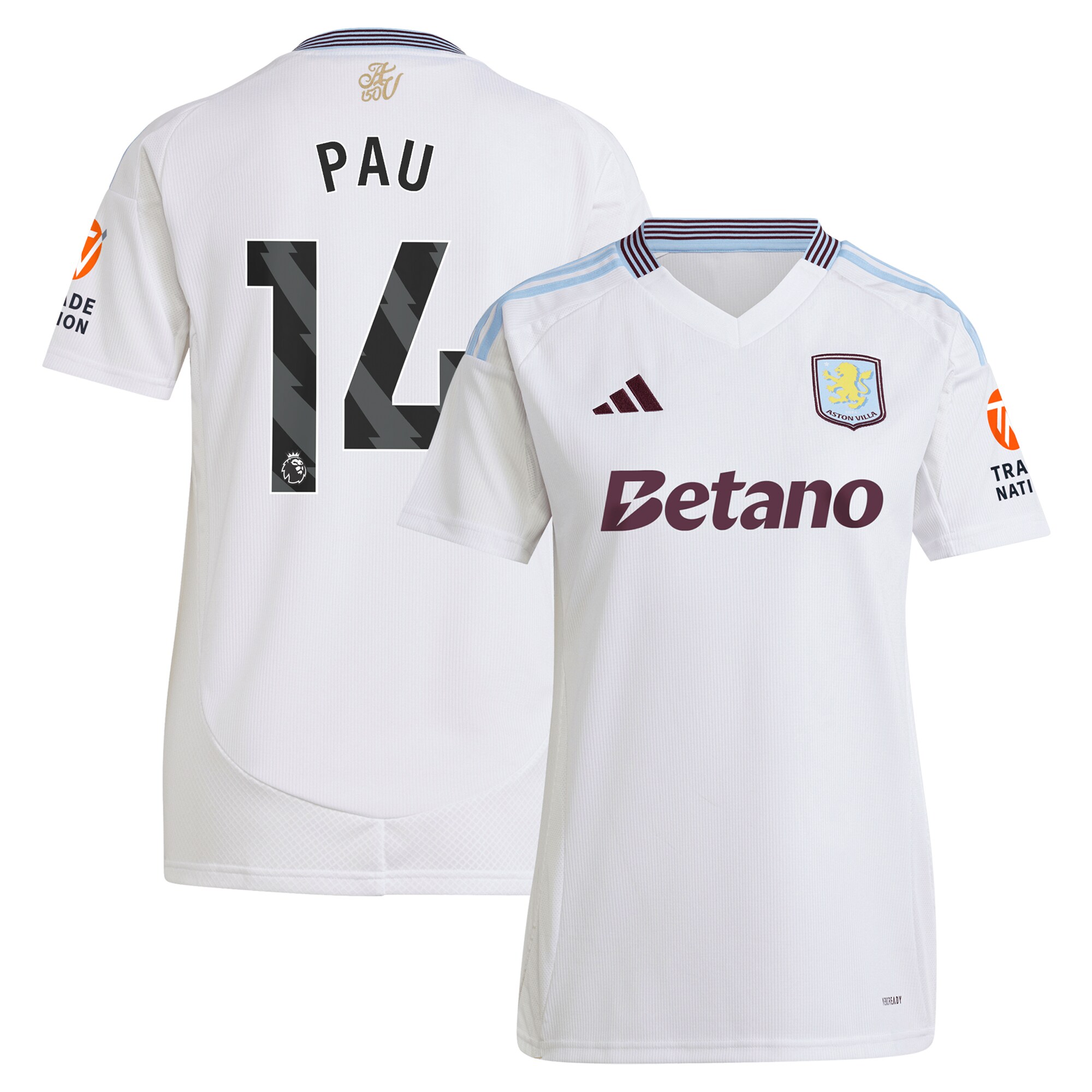 aston villa adidas away shirt 2024-25 – womens with pau 14 printing Collection | Aston Villa Football Kits and Shirts