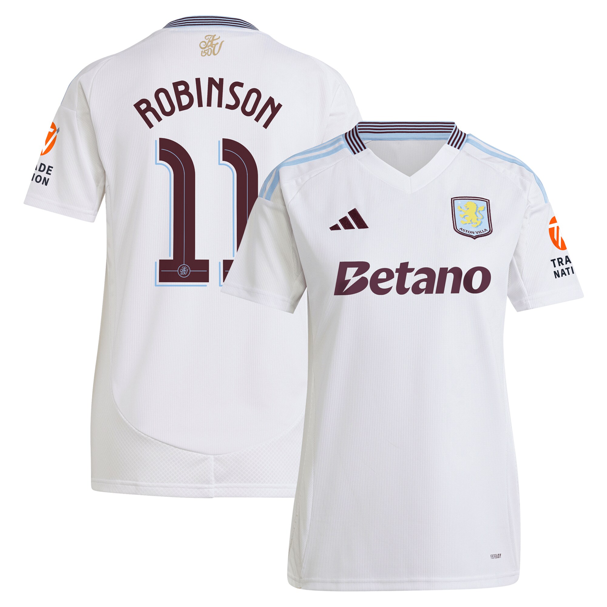 aston villa adidas away shirt 2024-25 – womens with robinson 11 cup printing Collection | Aston Villa Football Kits and Shirts