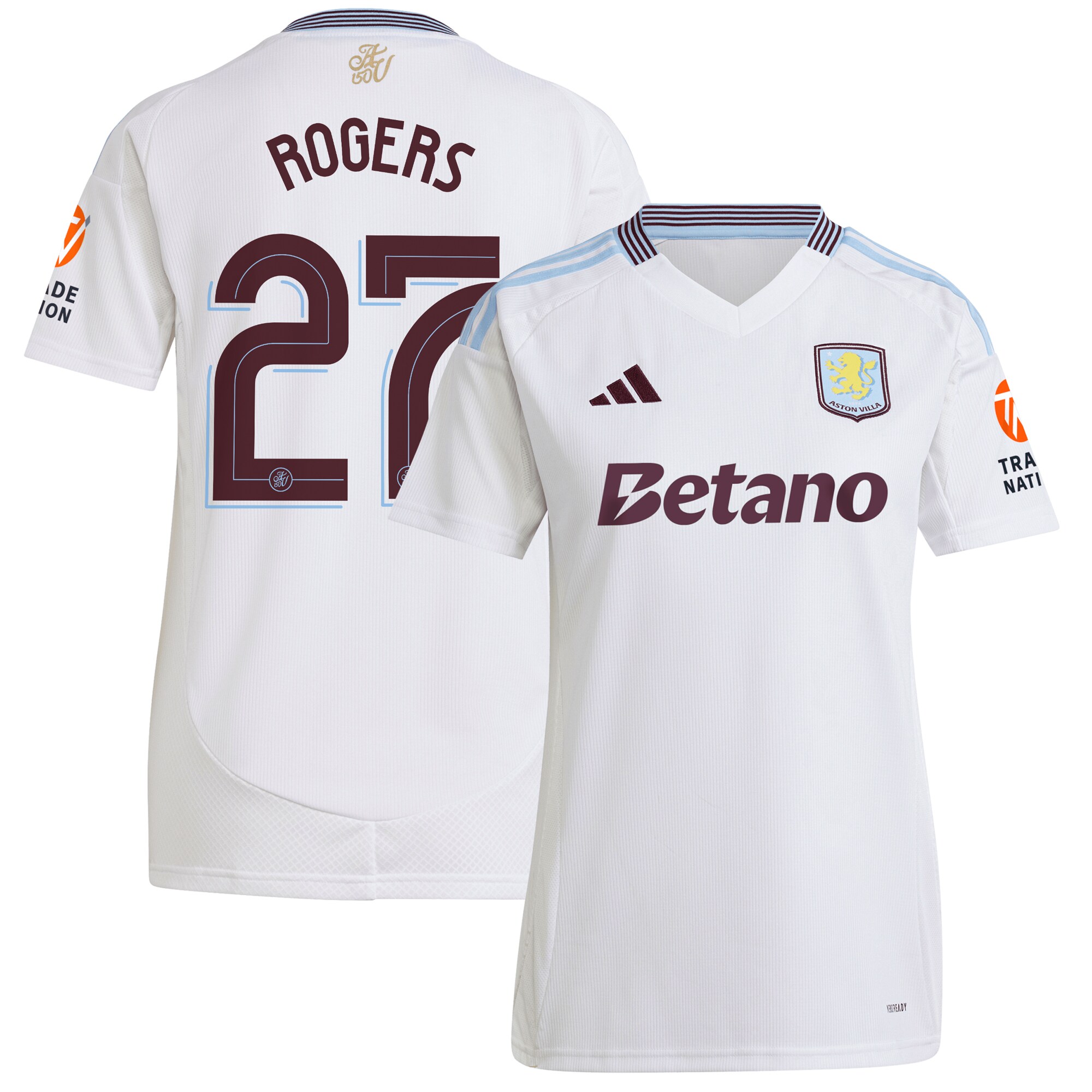 aston villa adidas away shirt 2024-25 – womens with rogers 27 cup printing Collection | Aston Villa Football Kits and Shirts