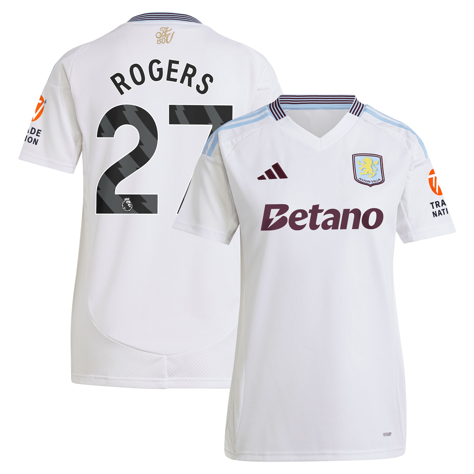 aston villa adidas away shirt 2024-25 – womens with rogers 27 printing Collection | Aston Villa Football Kits and Shirts