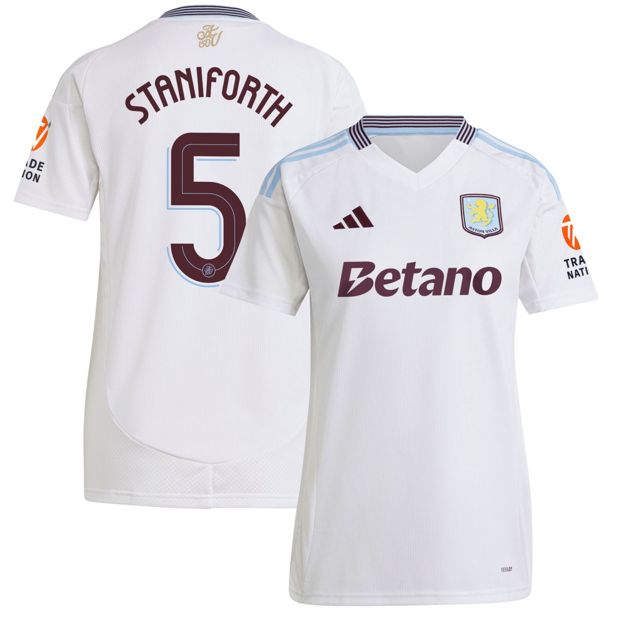 aston villa adidas away shirt 2024-25 – womens with staniforth 5 cup printing Collection | Aston Villa Football Kits and Shirts