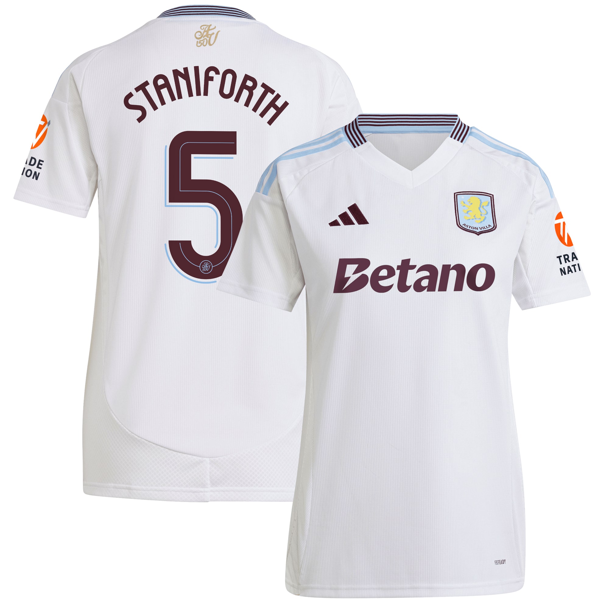 aston villa adidas away shirt 2024-25 – womens with staniforth 5 cup printing Collection | Aston Villa Football Kits and Shirts