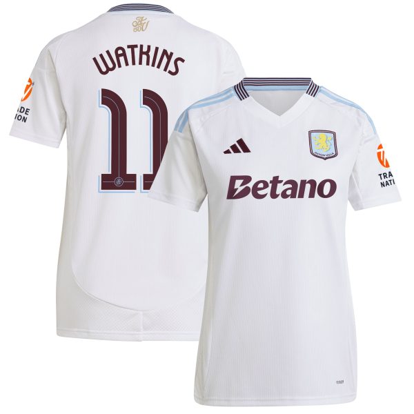 aston villa adidas away shirt 2024-25 – womens with watkins 11 cup printing Collection | Aston Villa Football Kits and Shirts