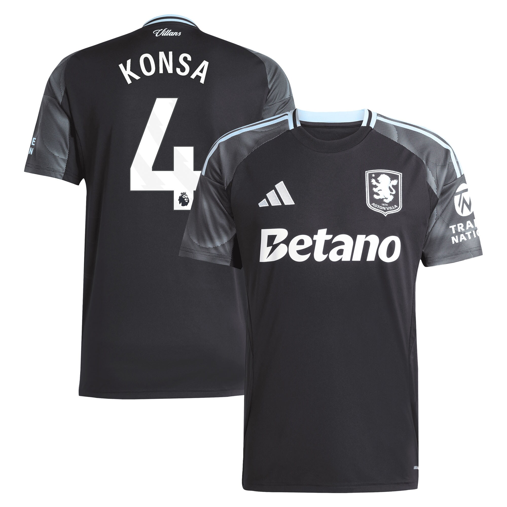 aston villa adidas away shirt 2025-26 with konsa 4 printing Collection | Aston Villa Football Kits and Shirts