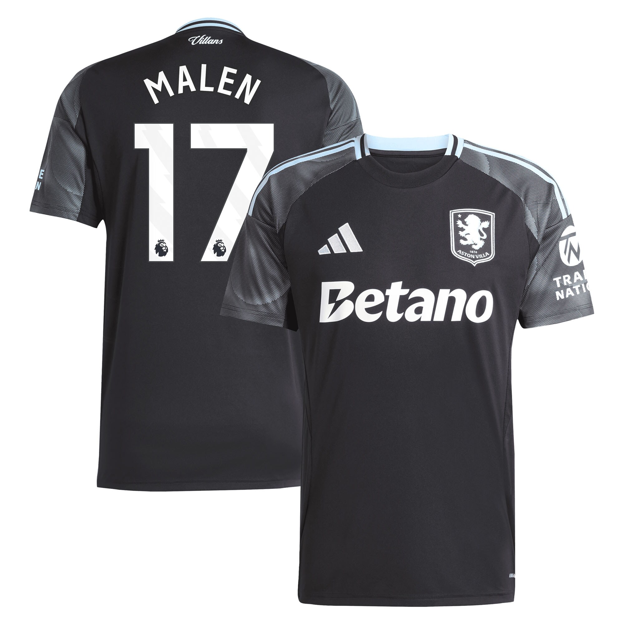 aston villa adidas away shirt 2025-26 with malen 17 printing Collection | Aston Villa Football Kits and Shirts