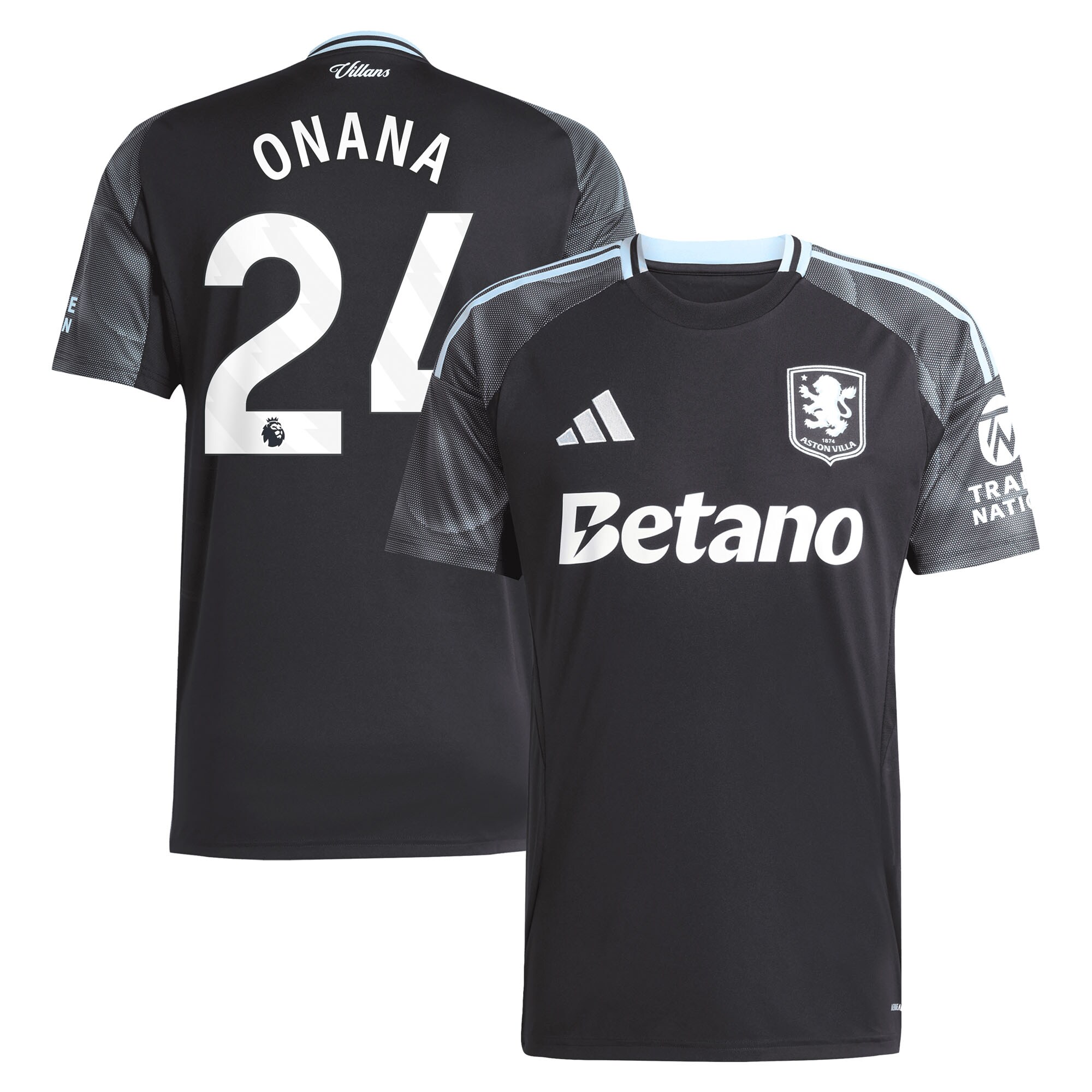 aston villa adidas away shirt 2025-26 with onana 24 printing Collection | Aston Villa Football Kits and Shirts