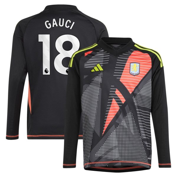 aston villa adidas goalkeeper shirt 2024-25 – long sleeve – kids with gauci 18 printing – 202029323 Collection | Aston Villa Football Kits and Shirts