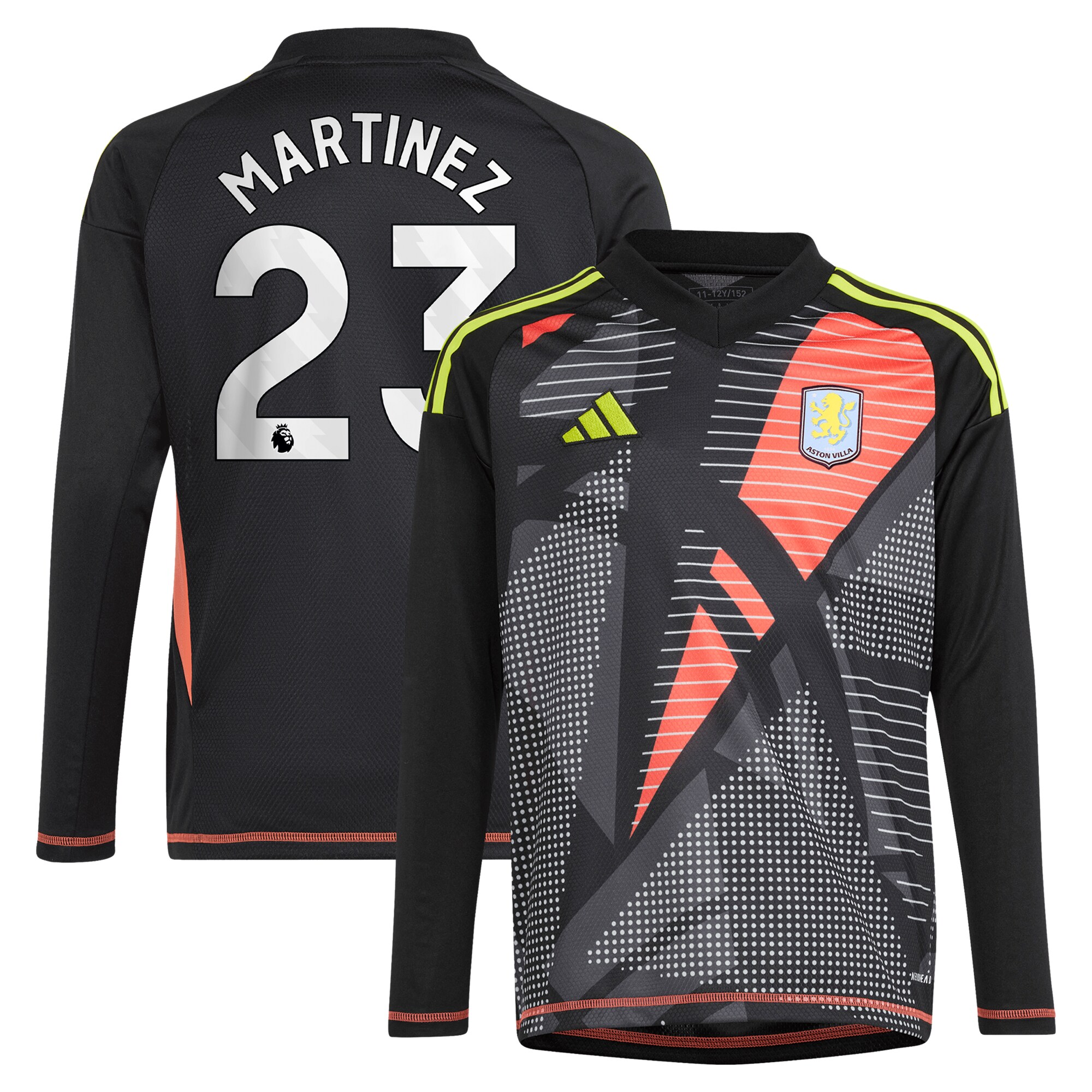 aston villa adidas goalkeeper shirt 2024-25 – long sleeve – kids with martinez 23 printing – 202029325 Collection | Aston Villa Football Kits and Shirts