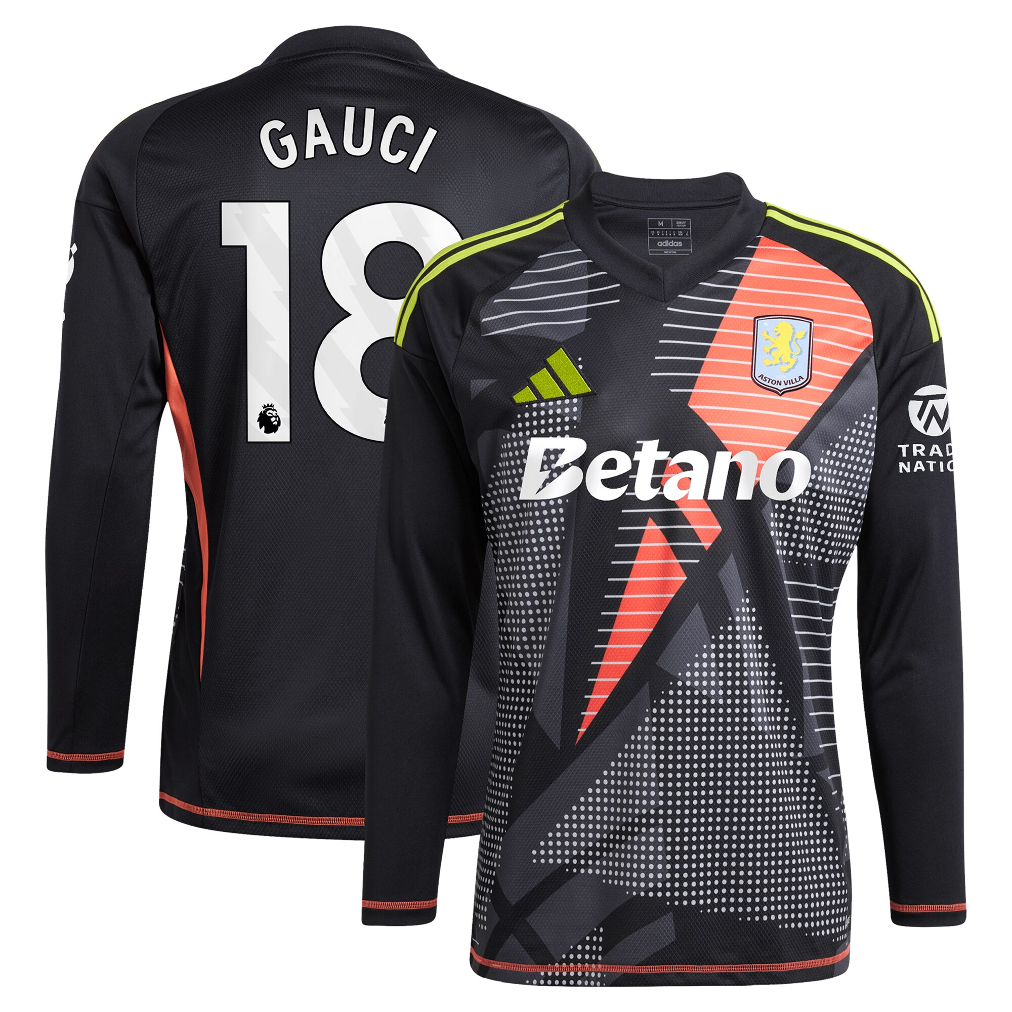aston villa adidas goalkeeper shirt 2024-25 – long sleeve with gauci 18 printing – 202028940 Collection | Aston Villa Football Kits and Shirts