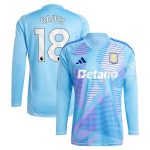 aston villa adidas goalkeeper shirt 2024-25 – long sleeve with gauci 18 printing – 202030982 Collection | Aston Villa Football Kits and Shirts