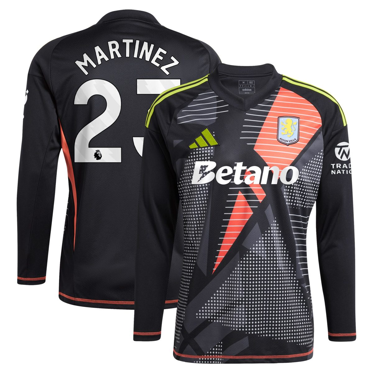 aston villa adidas goalkeeper shirt 2024-25 – long sleeve with martinez 23 printing – 202028938 Collection | Aston Villa Football Kits and Shirts