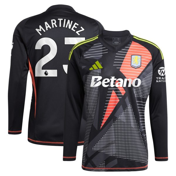 aston villa adidas goalkeeper shirt 2024-25 – long sleeve with martinez 23 printing – 202028938 Collection | Aston Villa Football Kits and Shirts