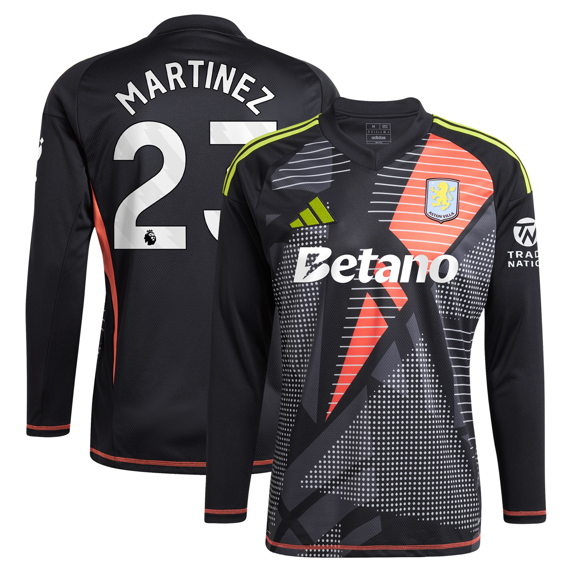 aston villa adidas goalkeeper shirt 2024-25 – long sleeve with martinez 23 printing – 202028938 Collection | Aston Villa Football Kits and Shirts