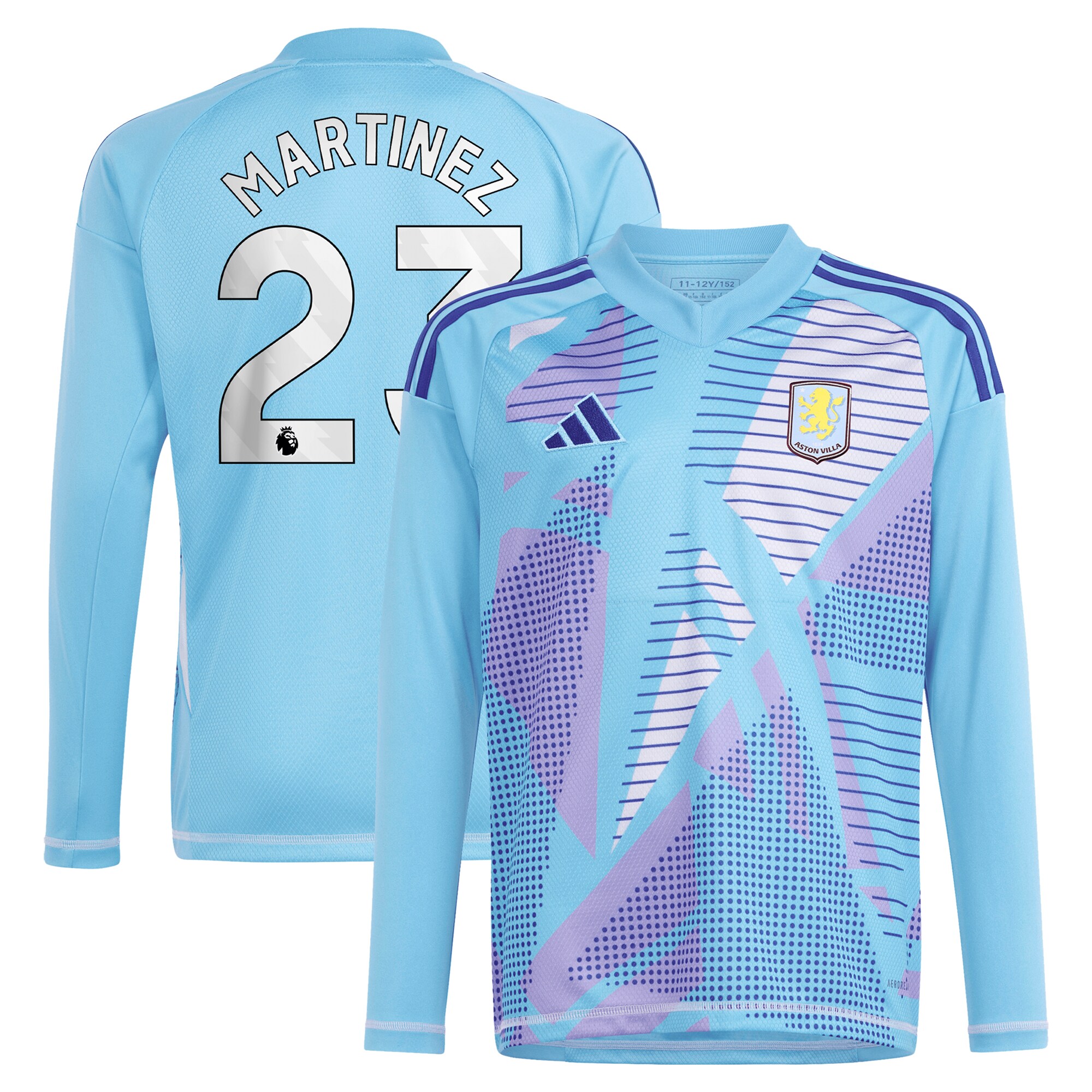 aston villa adidas goalkeeper shirt 2024-25 – long sleeve with martinez 23 printing – 202030980 Collection | Aston Villa Football Kits and Shirts