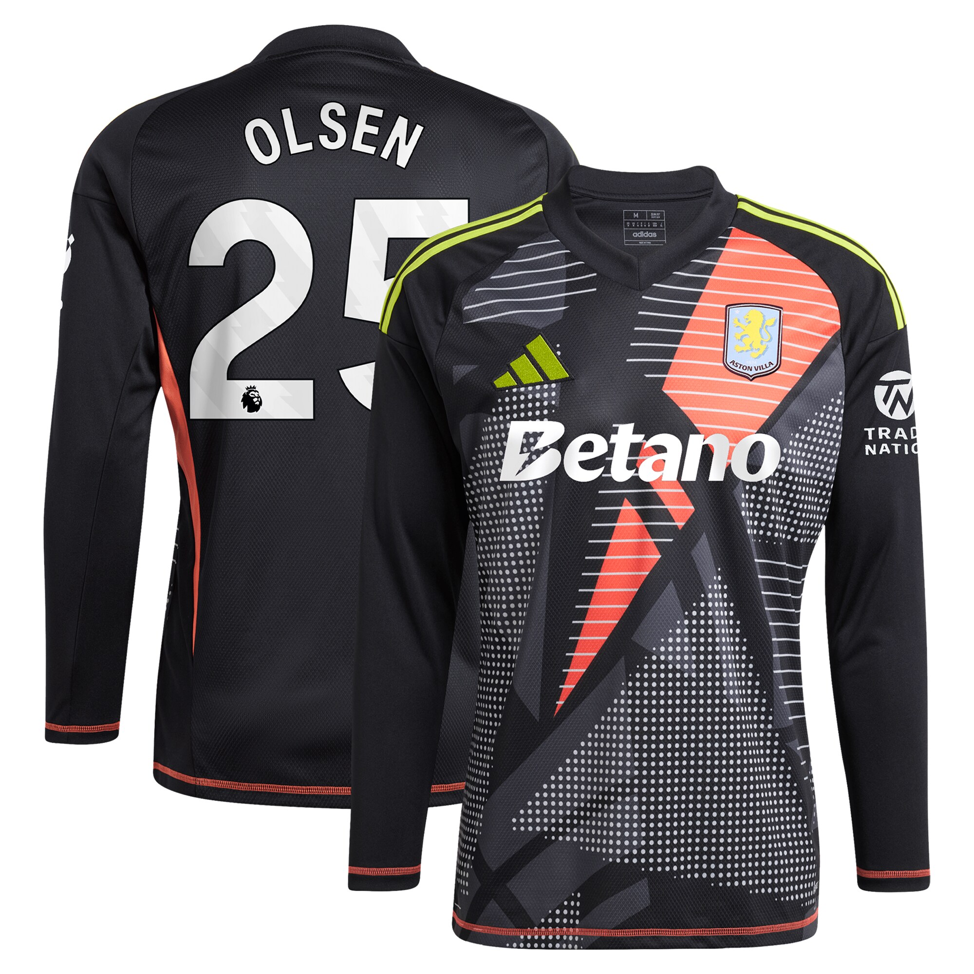 aston villa adidas goalkeeper shirt 2024-25 – long sleeve with olsen 25 printing – 202028939 Collection | Aston Villa Football Kits and Shirts