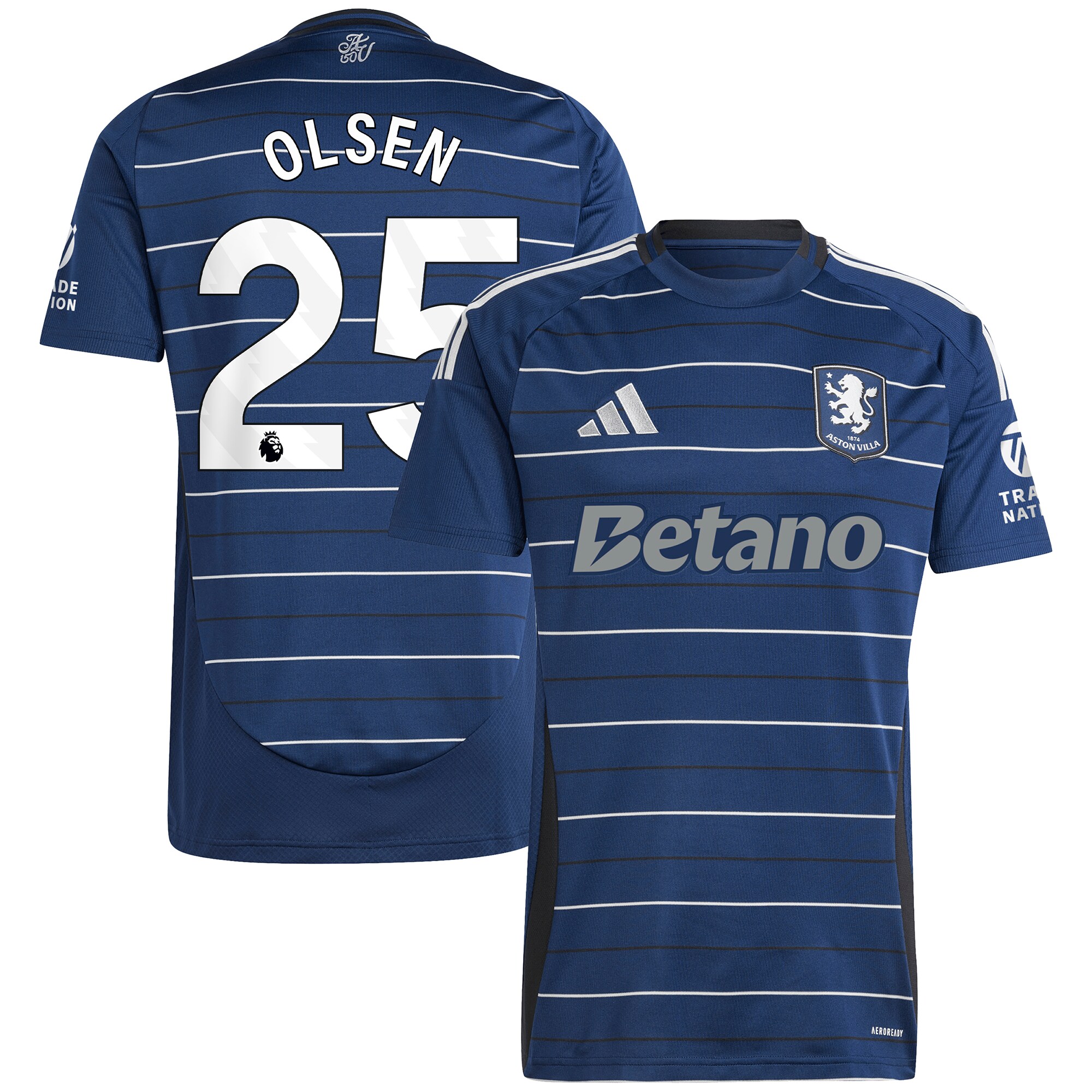 aston villa adidas goalkeeper shirt 2024-25 – long sleeve with olsen 25 printing – 202030975 Collection | Aston Villa Football Kits and Shirts
