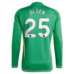 aston villa adidas goalkeeper shirt 2024-25 – long sleeve with olsen 25 printing Collection | Aston Villa Football Kits and Shirts