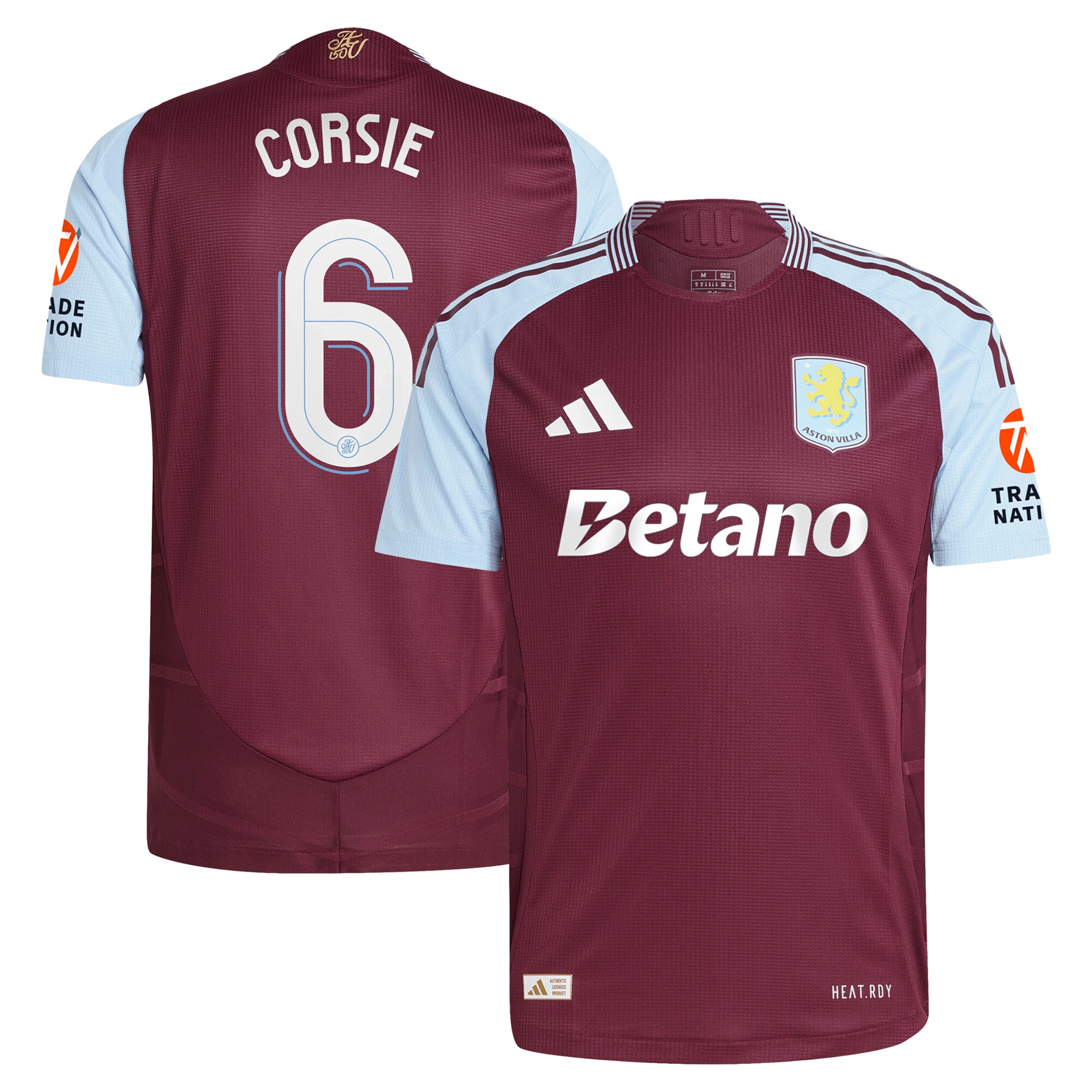 aston villa adidas home authentic shirt 2024-25 with corsie 6 cup printing Collection | Aston Villa Football Kits and Shirts