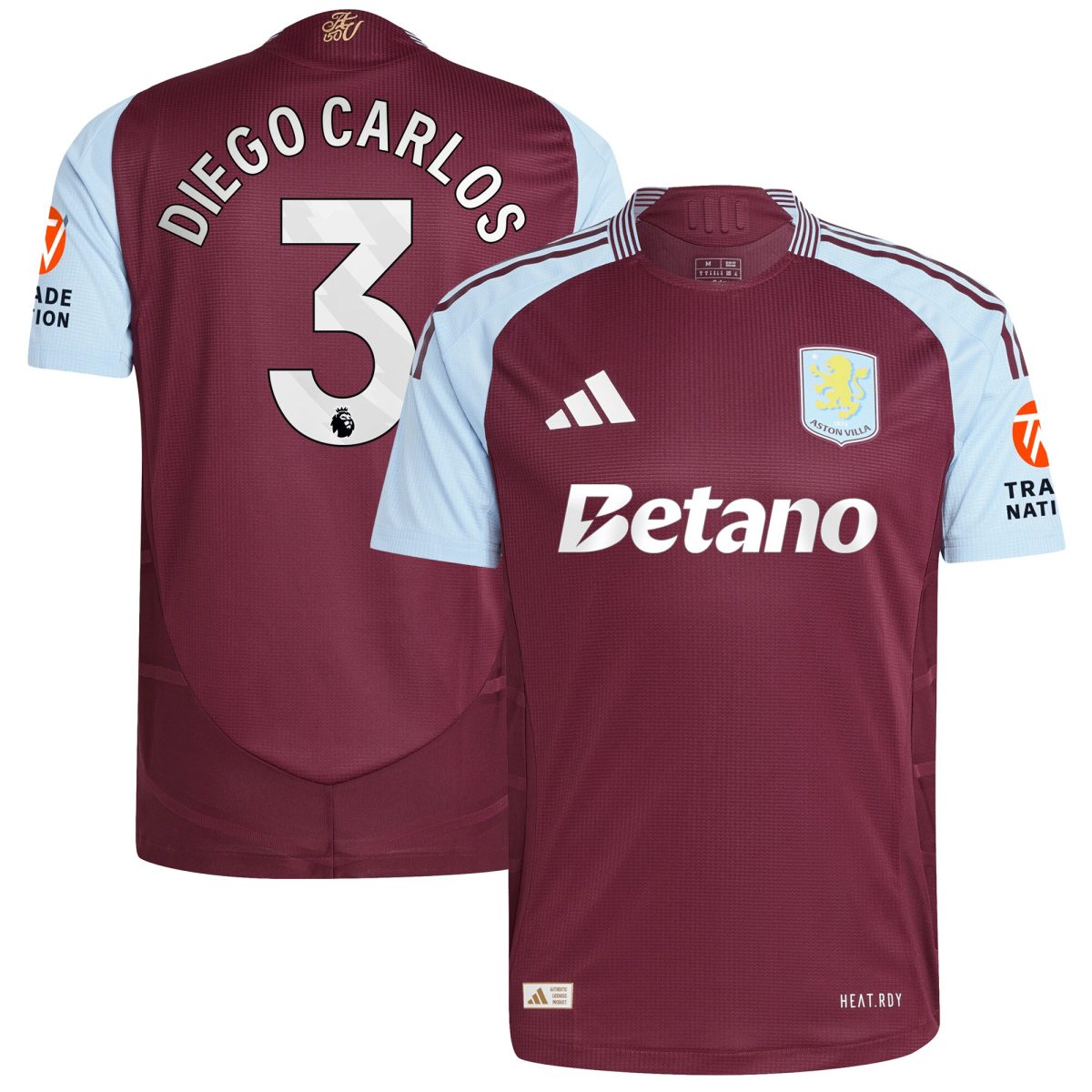 aston villa adidas home authentic shirt 2024-25 with diego carlos 3 printing Collection | Aston Villa Football Kits and Shirts