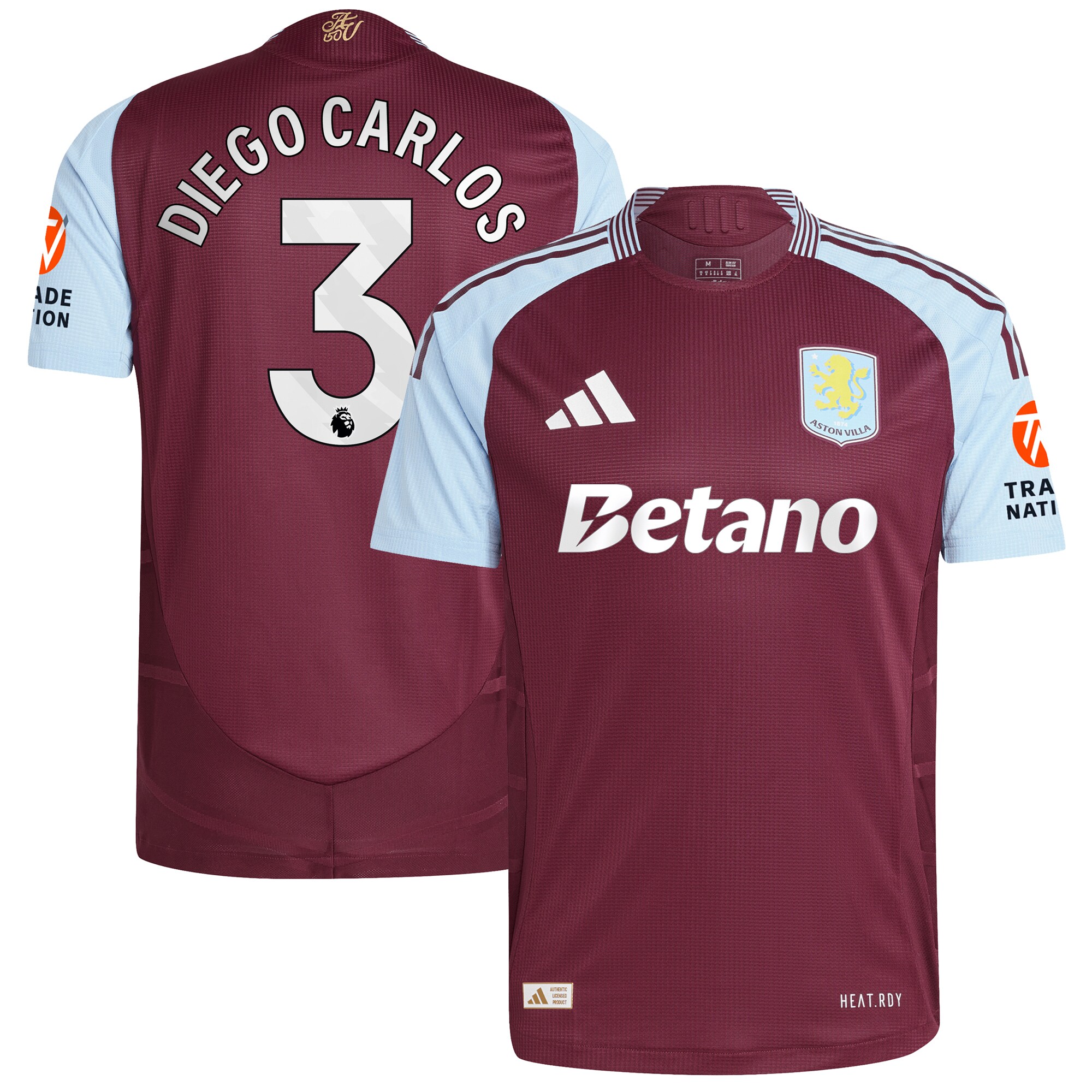 aston villa adidas home authentic shirt 2024-25 with diego carlos 3 printing Collection | Aston Villa Football Kits and Shirts