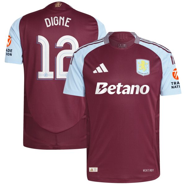 aston villa adidas home authentic shirt 2024-25 with digne 12 cup printing Collection | Aston Villa Football Kits and Shirts