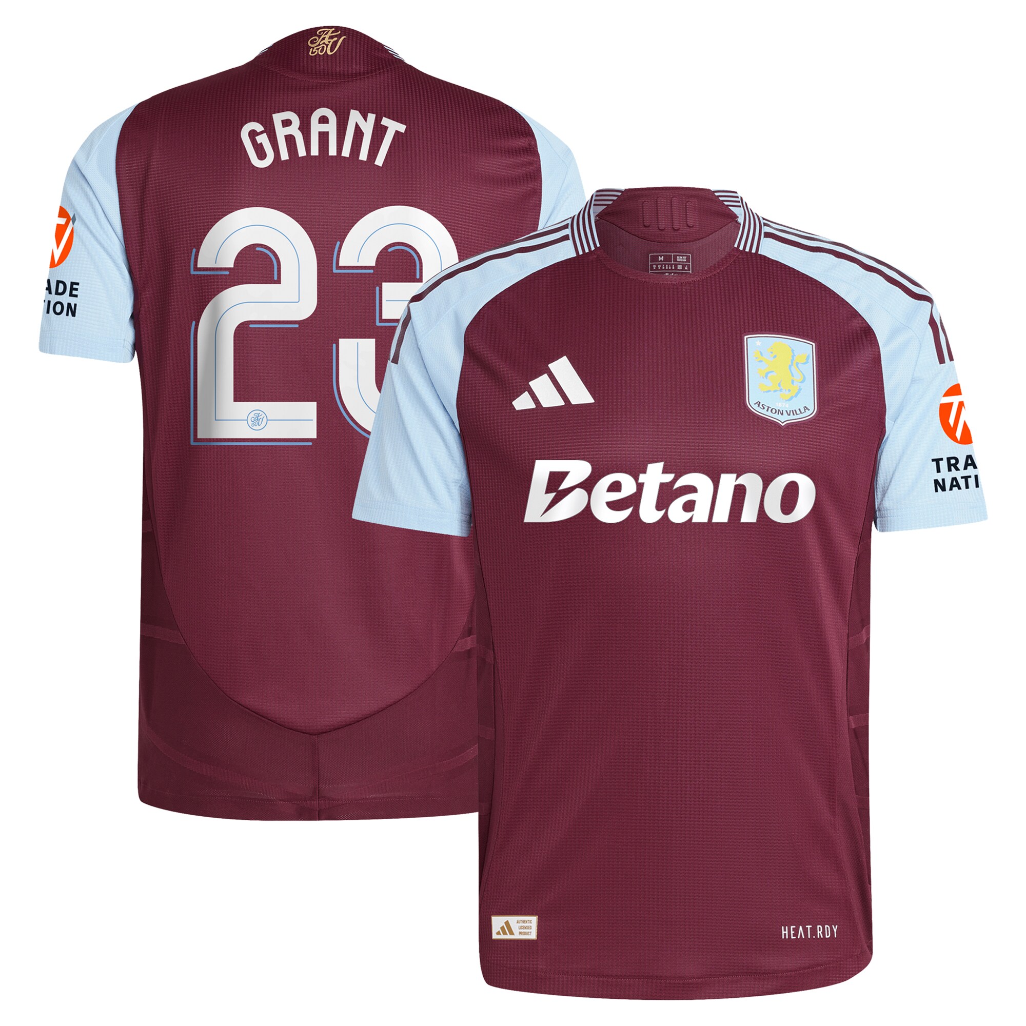 aston villa adidas home authentic shirt 2024-25 with grant 23 cup printing Collection | Aston Villa Football Kits and Shirts