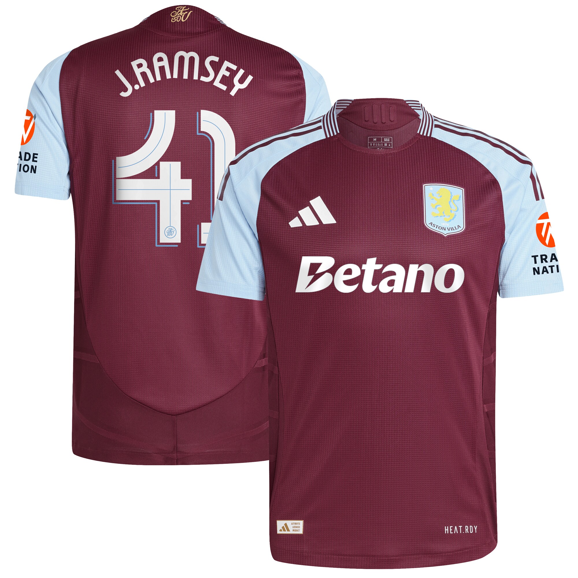 aston villa adidas home authentic shirt 2024-25 with j. ramsey 41 cup printing Collection | Aston Villa Football Kits and Shirts