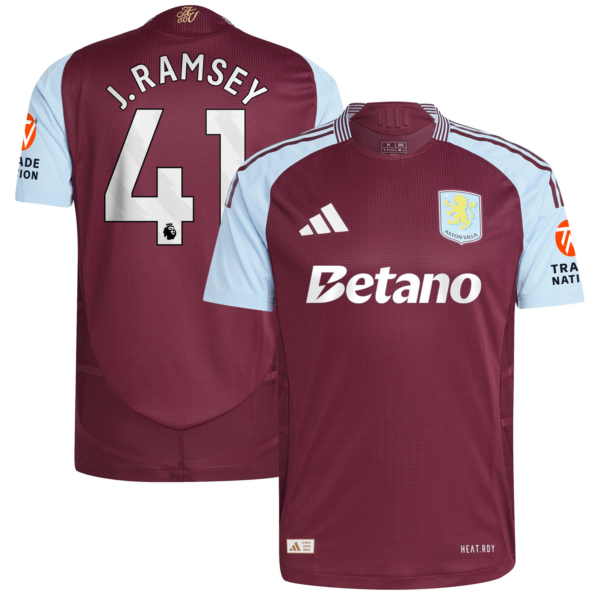 aston villa adidas home authentic shirt 2024-25 with j. ramsey 41 printing Collection | Aston Villa Football Kits and Shirts