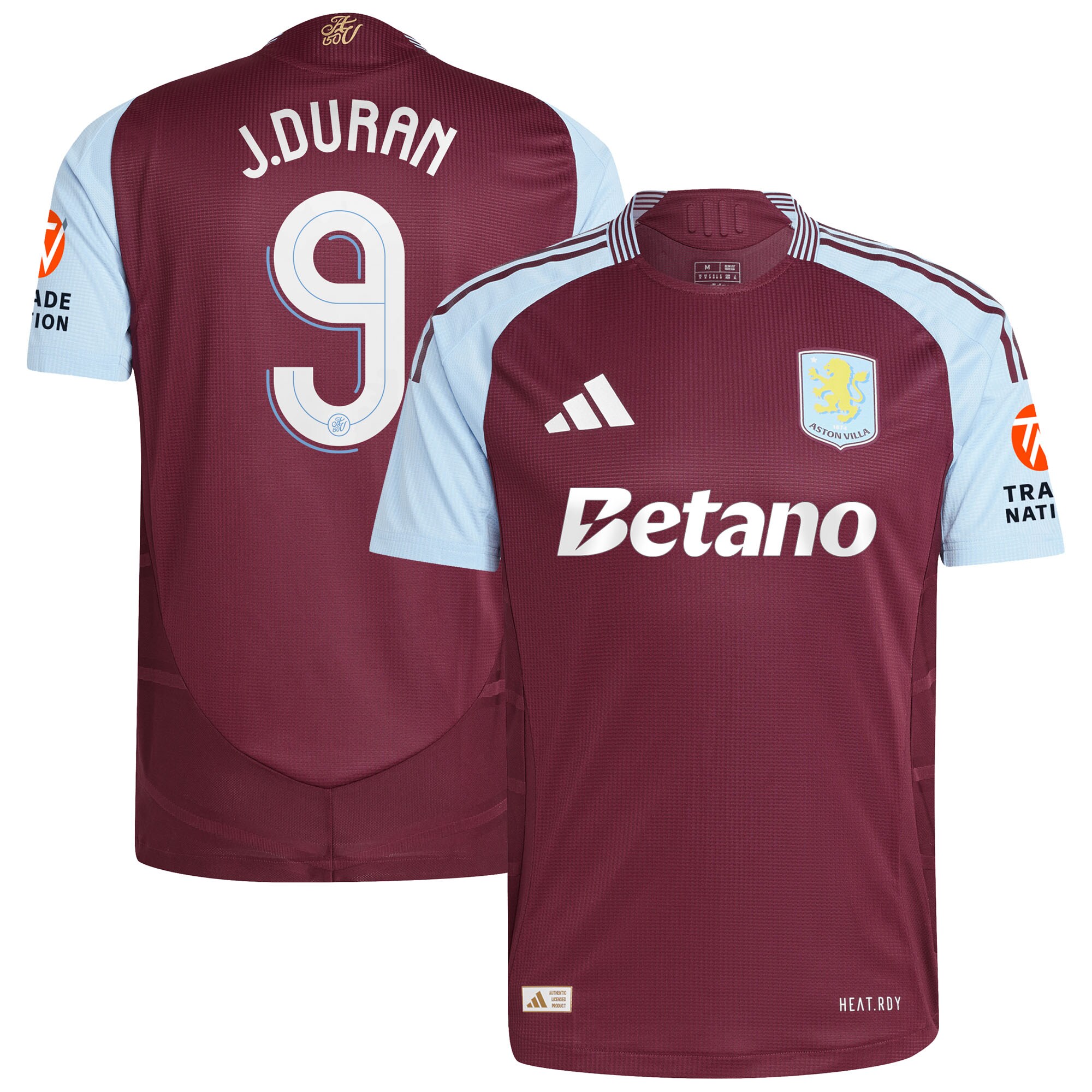 aston villa adidas home authentic shirt 2024-25 with j.duran 9 cup printing Collection | Aston Villa Football Kits and Shirts