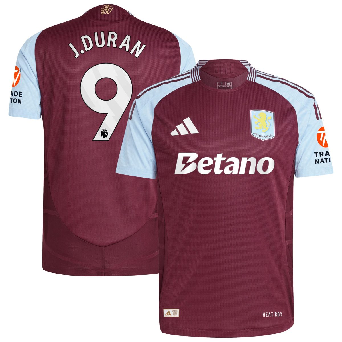 aston villa adidas home authentic shirt 2024-25 with j.duran 9 printing Collection | Aston Villa Football Kits and Shirts