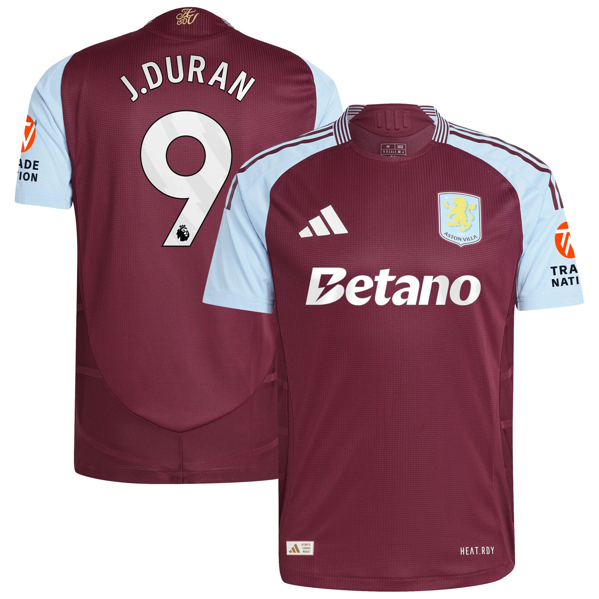 aston villa adidas home authentic shirt 2024-25 with j.duran 9 printing Collection | Aston Villa Football Kits and Shirts