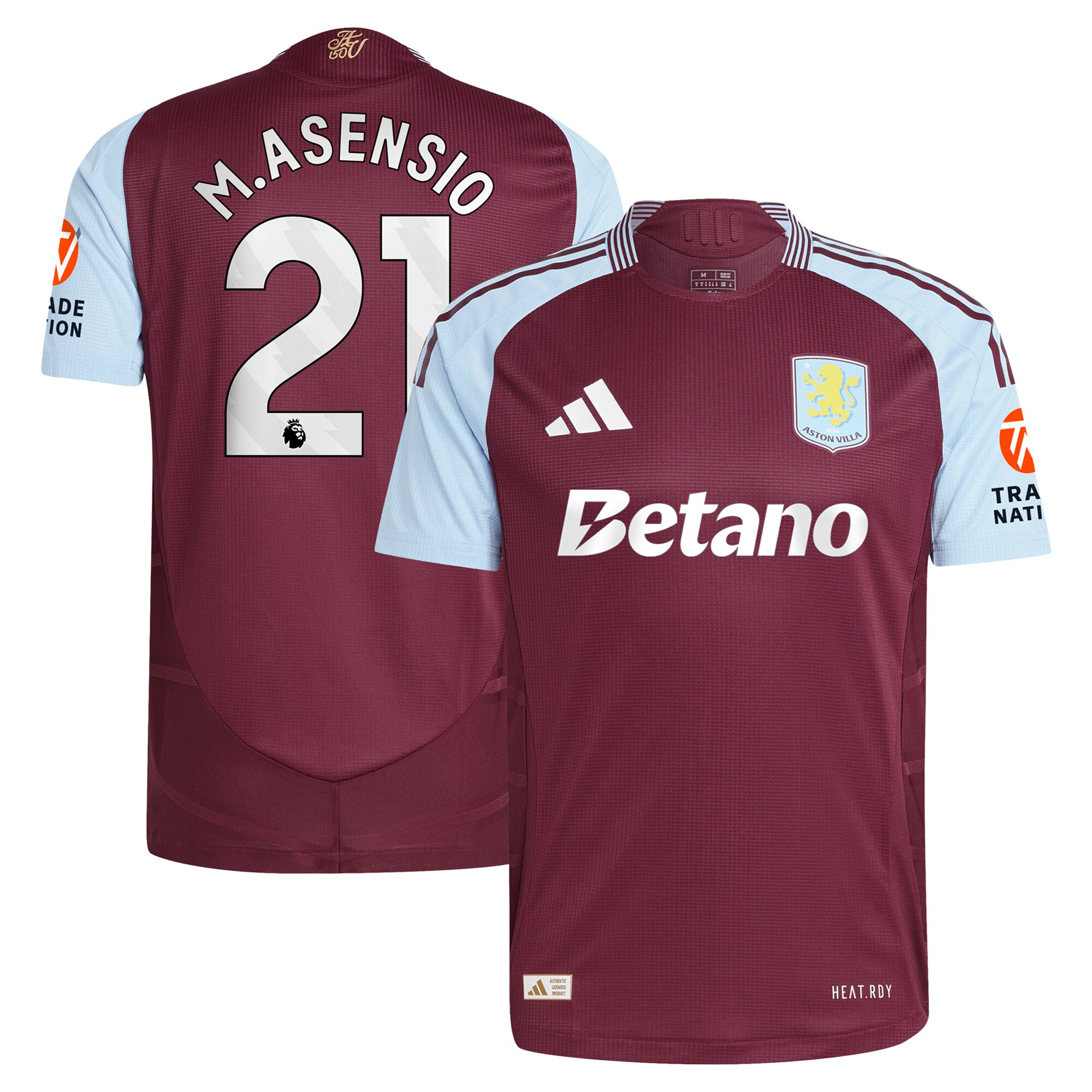 aston villa adidas home authentic shirt 2024-25 with m.asensio 21 printing Collection | Aston Villa Football Kits and Shirts