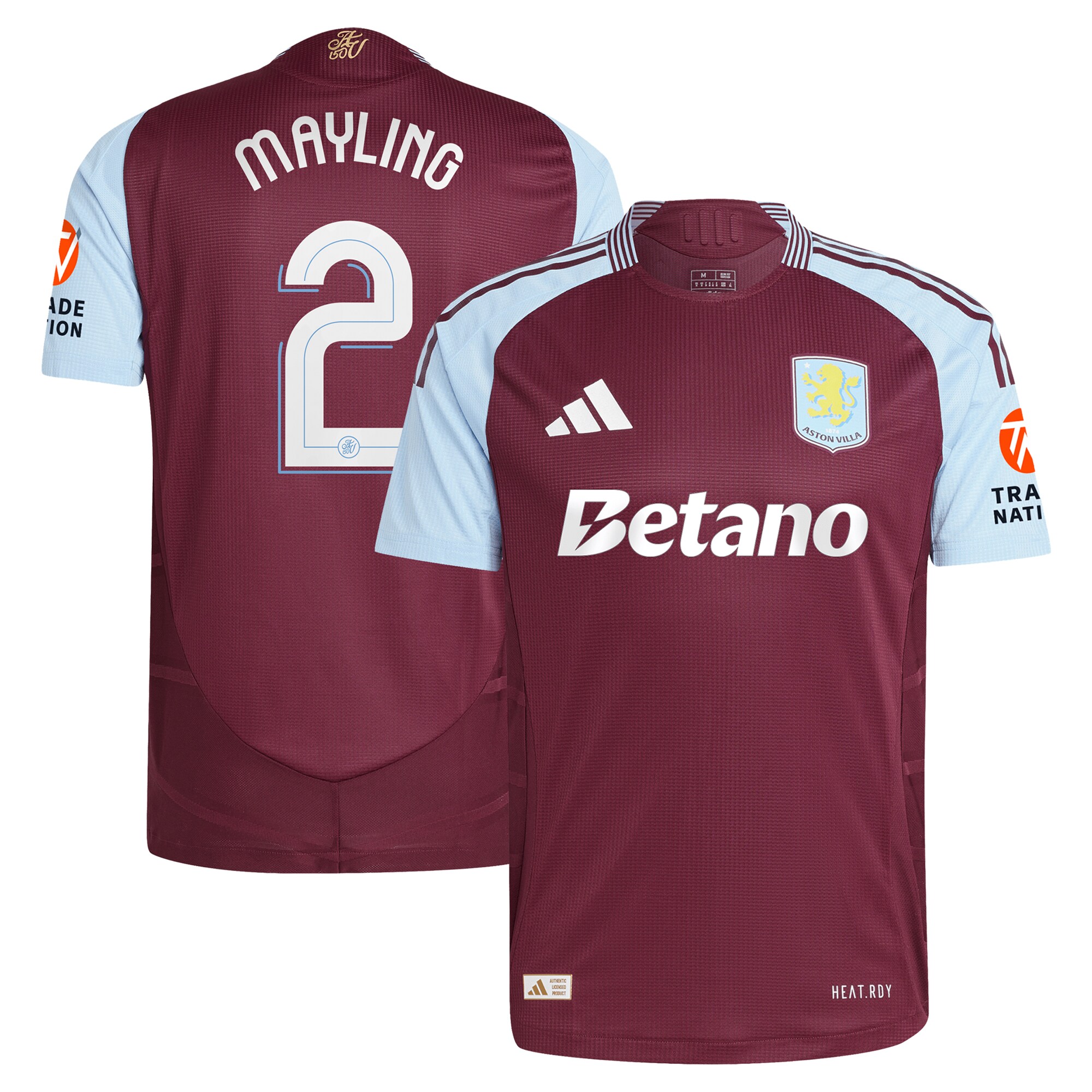 aston villa adidas home authentic shirt 2024-25 with mayling 2 cup printing Collection | Aston Villa Football Kits and Shirts