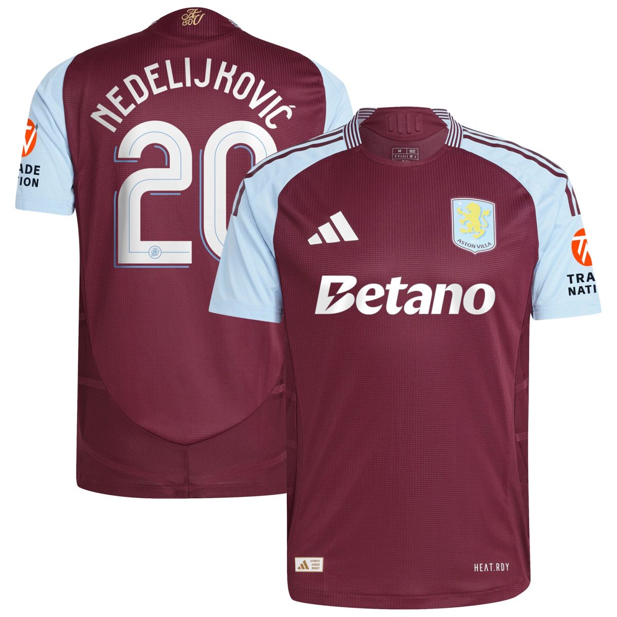 aston villa adidas home authentic shirt 2024-25 with nedeljković 20 cup printing Collection | Aston Villa Football Kits and Shirts