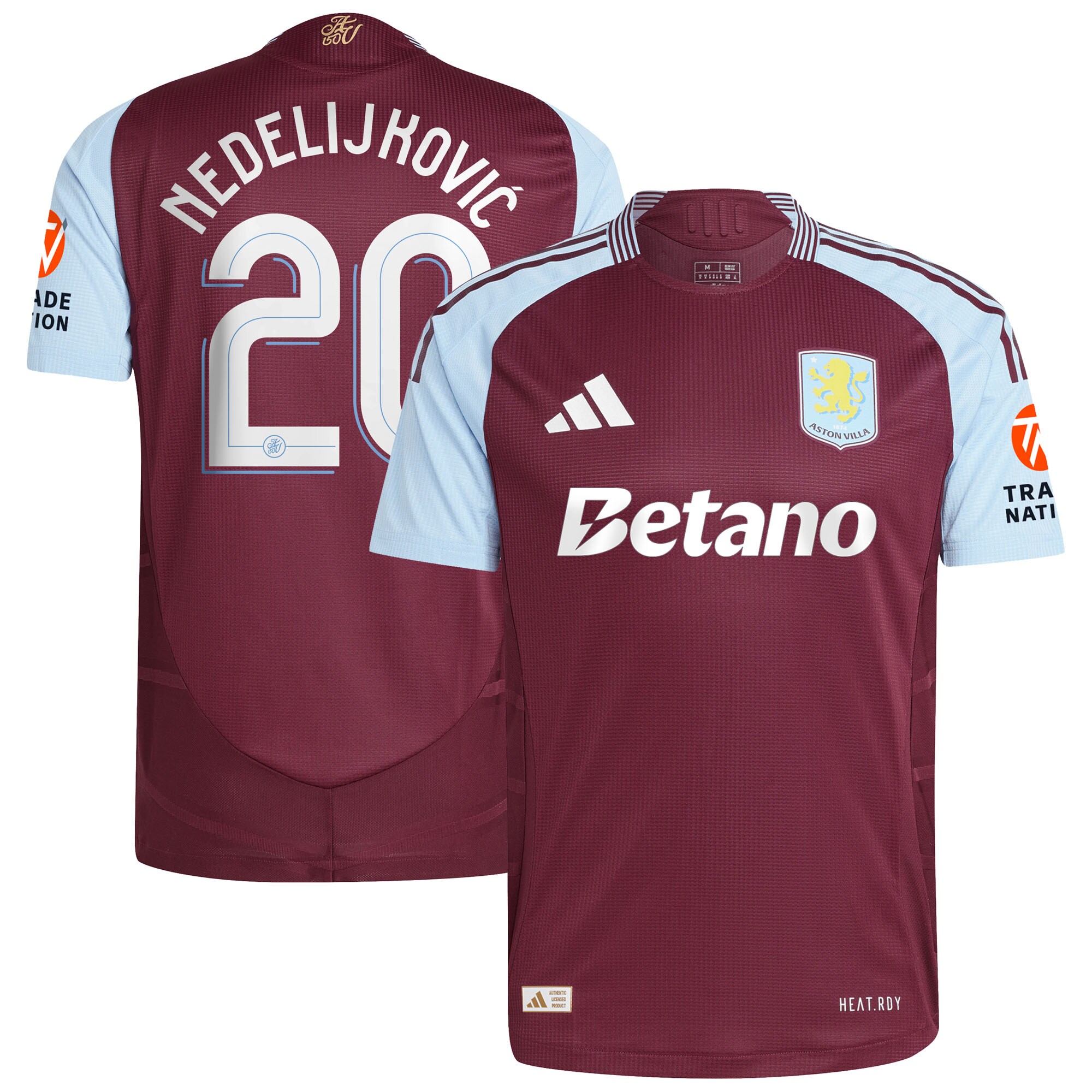aston villa adidas home authentic shirt 2024-25 with nedeljković 20 cup printing Collection | Aston Villa Football Kits and Shirts