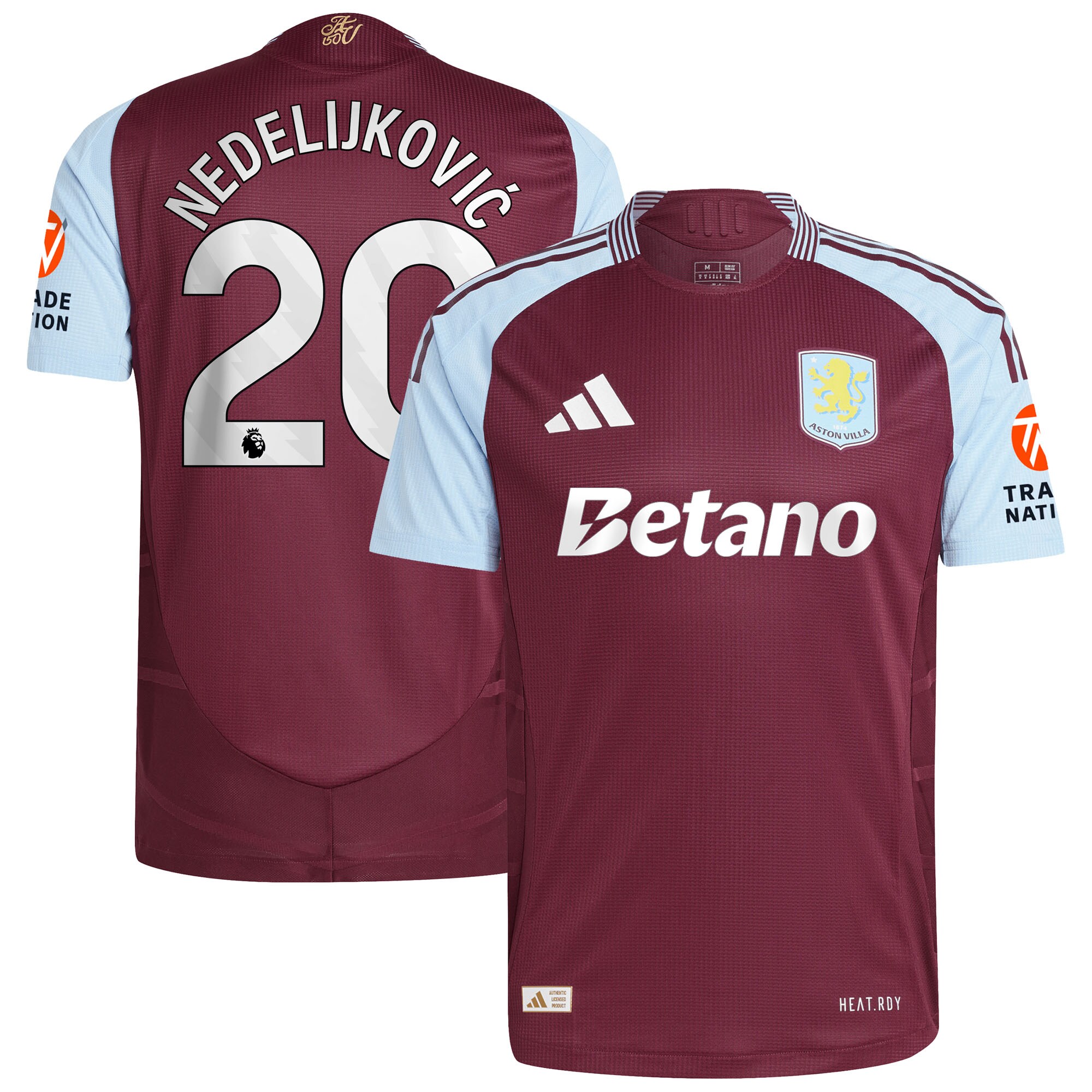 aston villa adidas home authentic shirt 2024-25 with nedeljković 20 printing Collection | Aston Villa Football Kits and Shirts