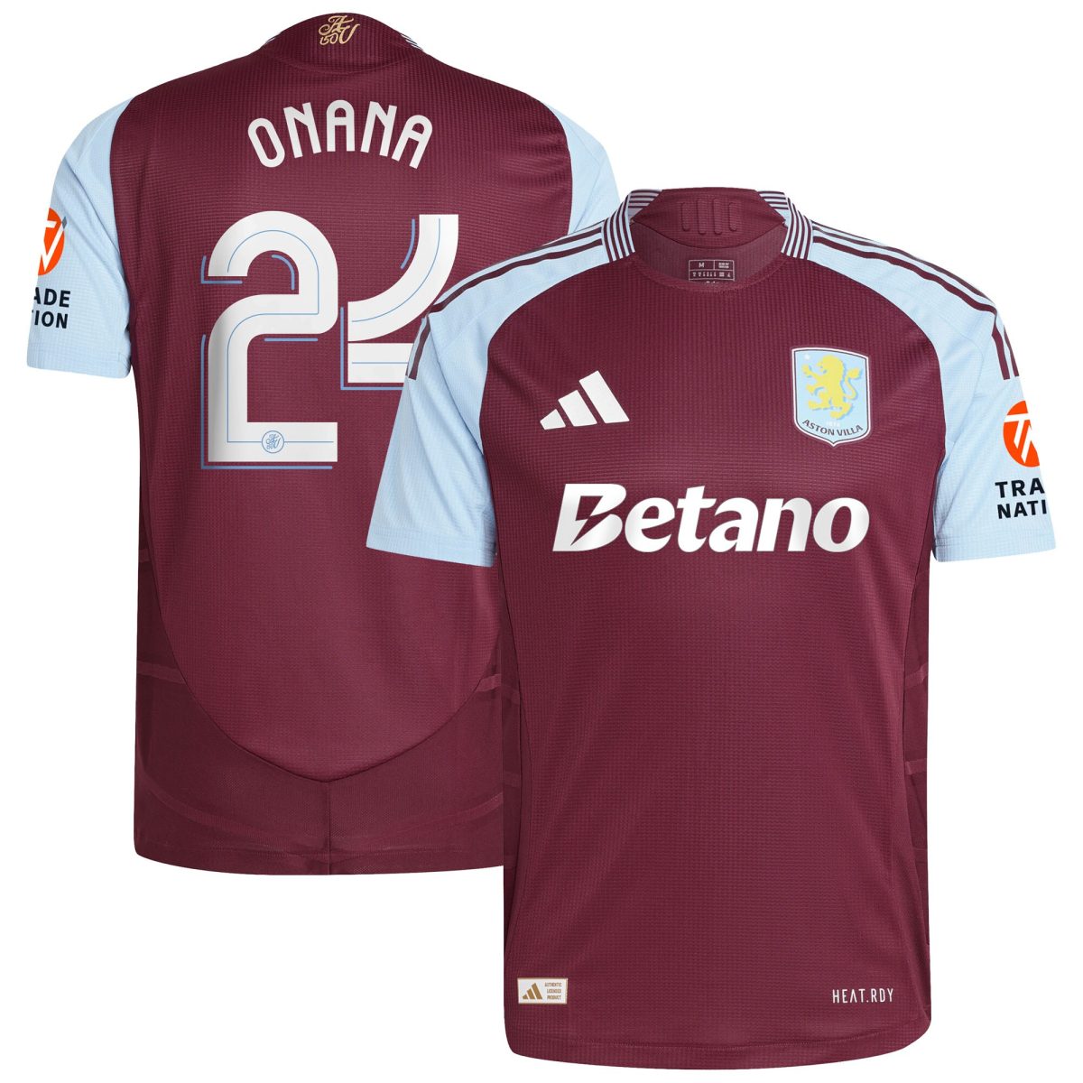 aston villa adidas home authentic shirt 2024-25 with onana 24 cup printing Collection | Aston Villa Football Kits and Shirts
