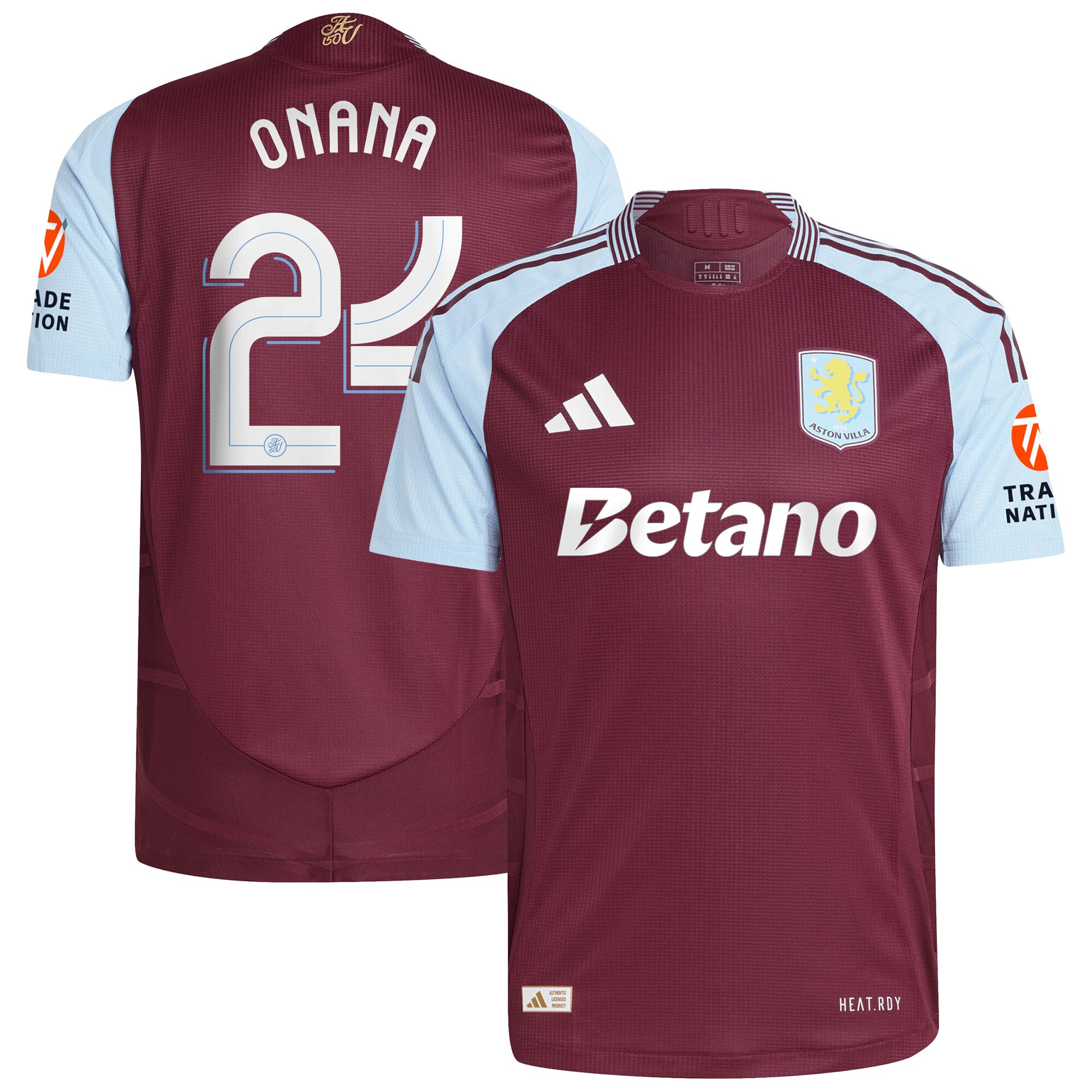 aston villa adidas home authentic shirt 2024-25 with onana 24 cup printing Collection | Aston Villa Football Kits and Shirts