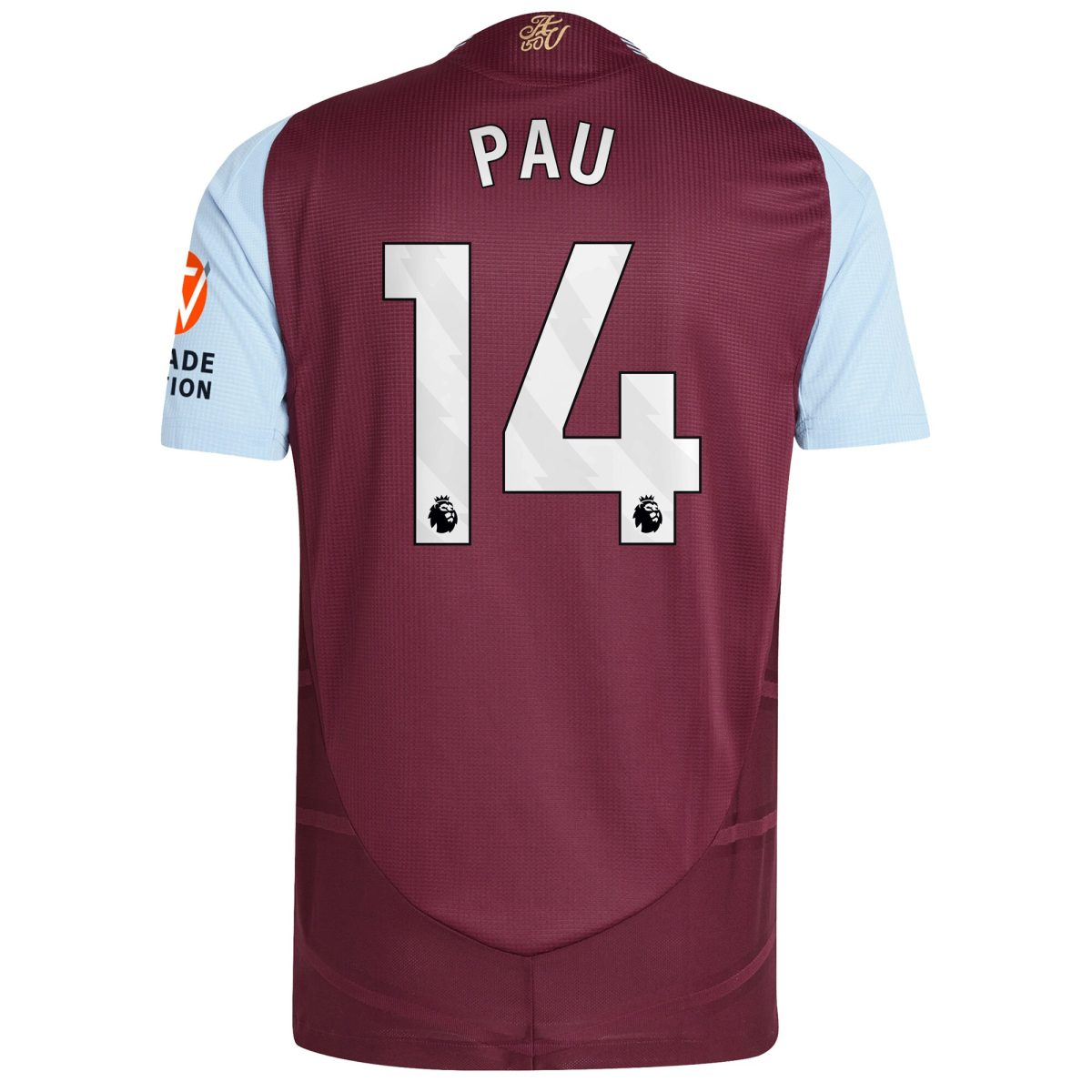 aston villa adidas home authentic shirt 2024-25 with pau 14 printing Collection | Aston Villa Football Kits and Shirts