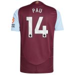 aston villa adidas home authentic shirt 2024-25 with pau 14 printing Collection | Aston Villa Football Kits and Shirts