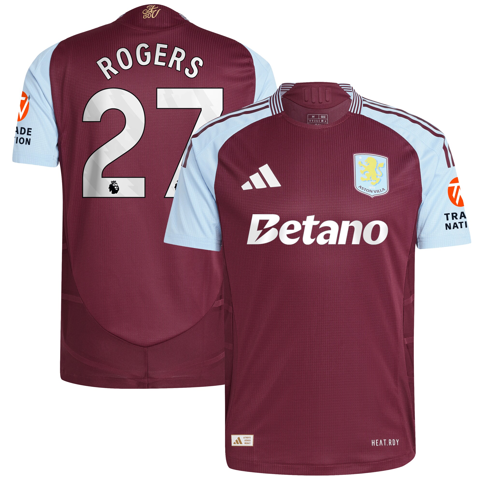 aston villa adidas home authentic shirt 2024-25 with rogers 27 printing Collection | Aston Villa Football Kits and Shirts