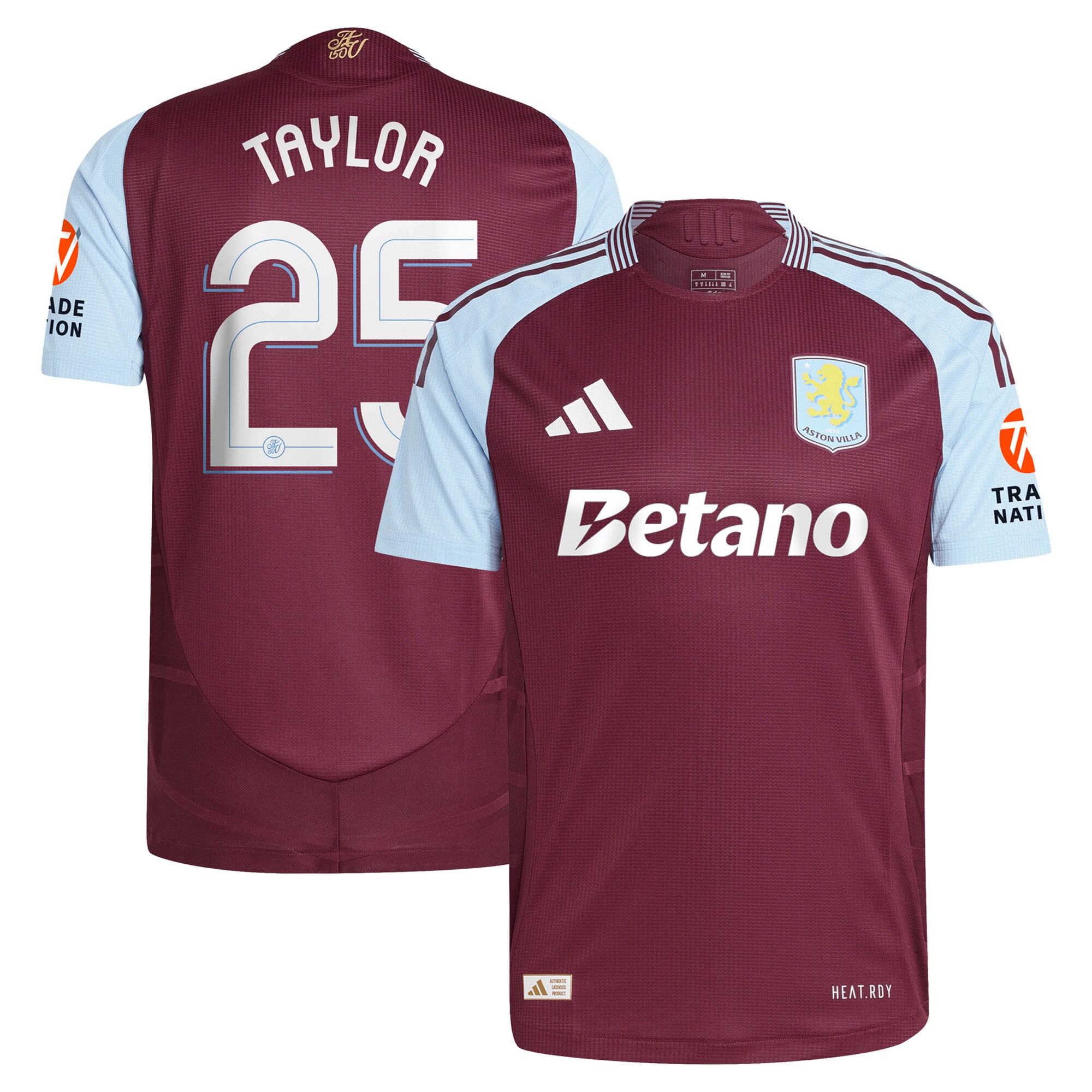 aston villa adidas home authentic shirt 2024-25 with taylor 25 cup printing Collection | Aston Villa Football Kits and Shirts