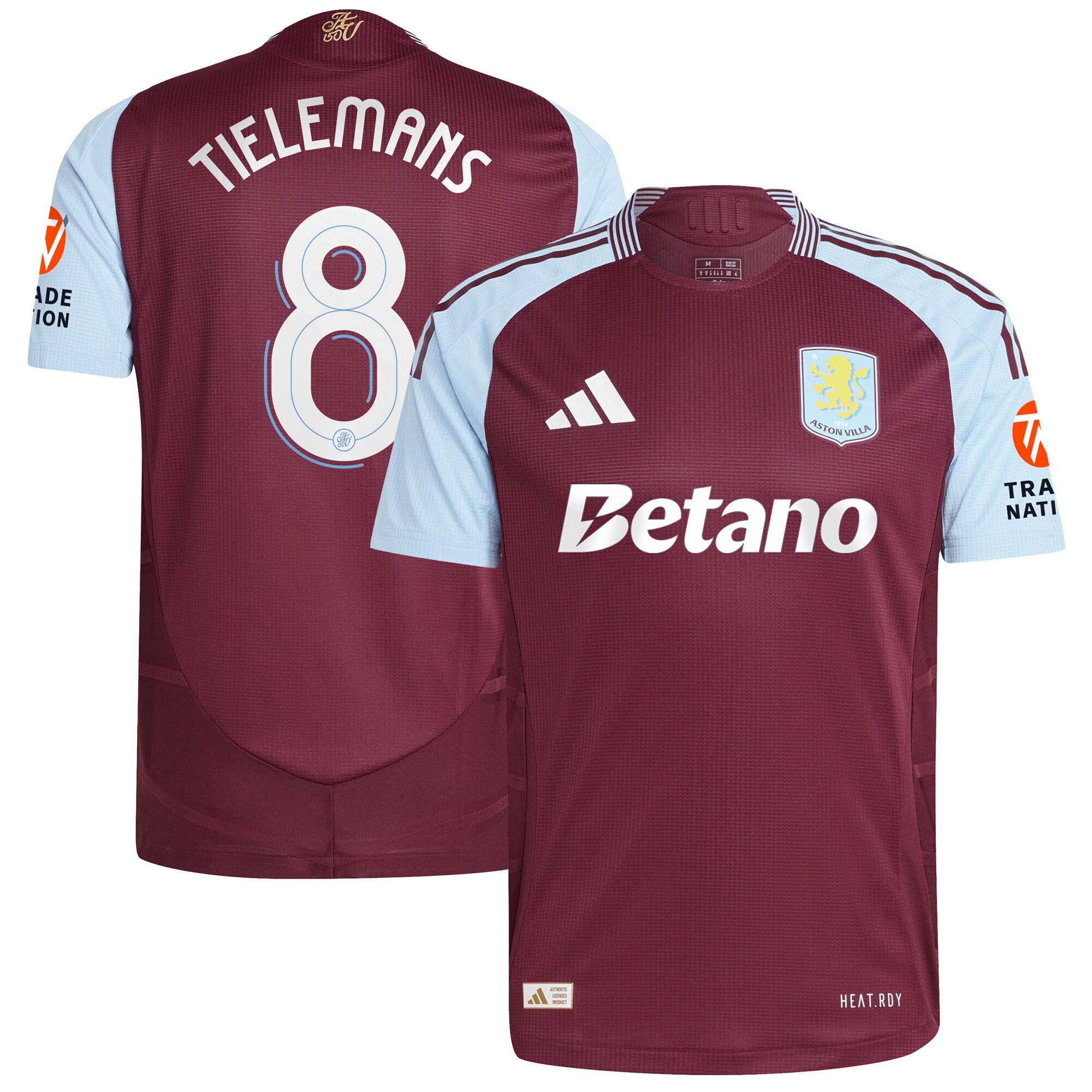 aston villa adidas home authentic shirt 2024-25 with tielemans 8 cup printing Collection | Aston Villa Football Kits and Shirts