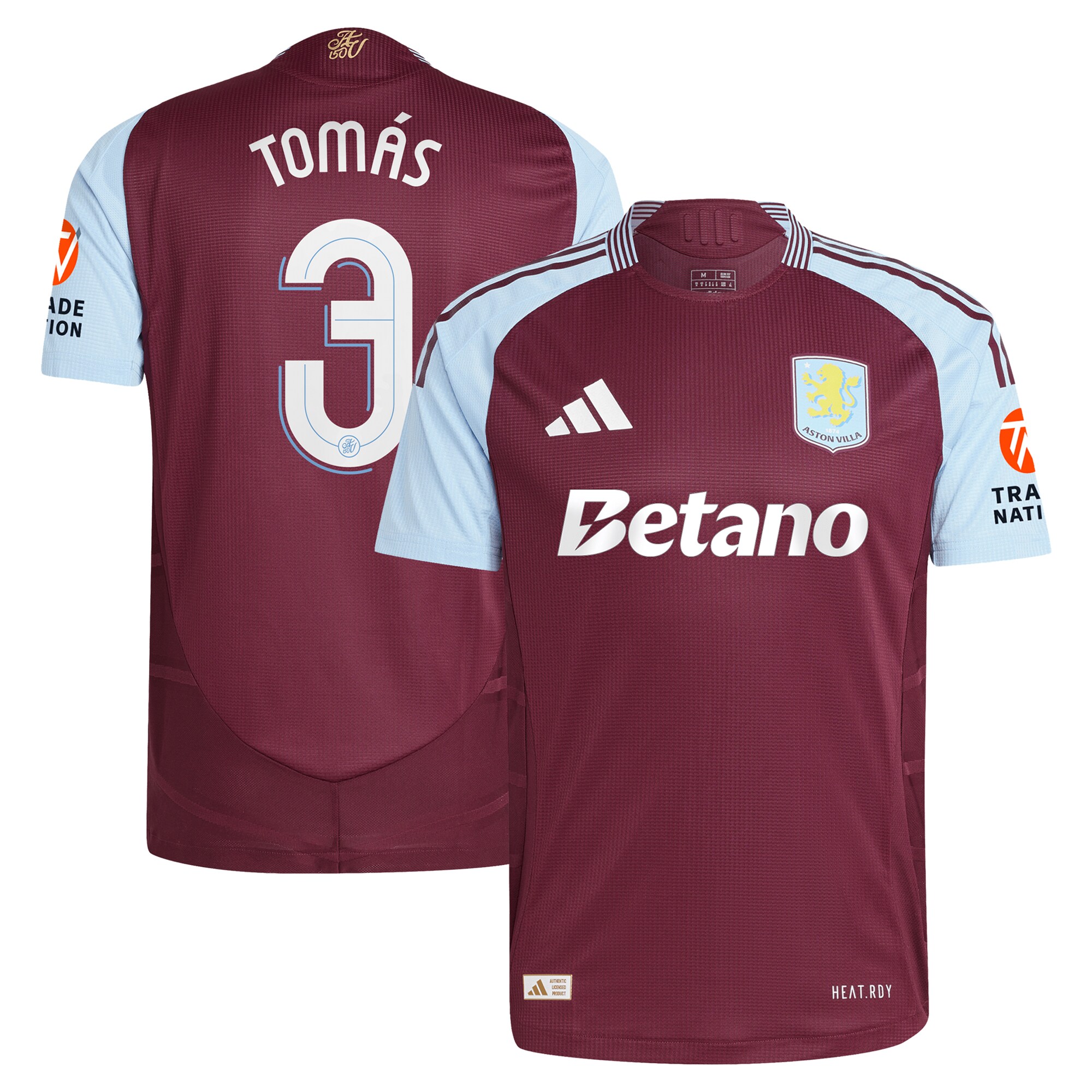 aston villa adidas home authentic shirt 2024-25 with tomás 3 cup printing Collection | Aston Villa Football Kits and Shirts