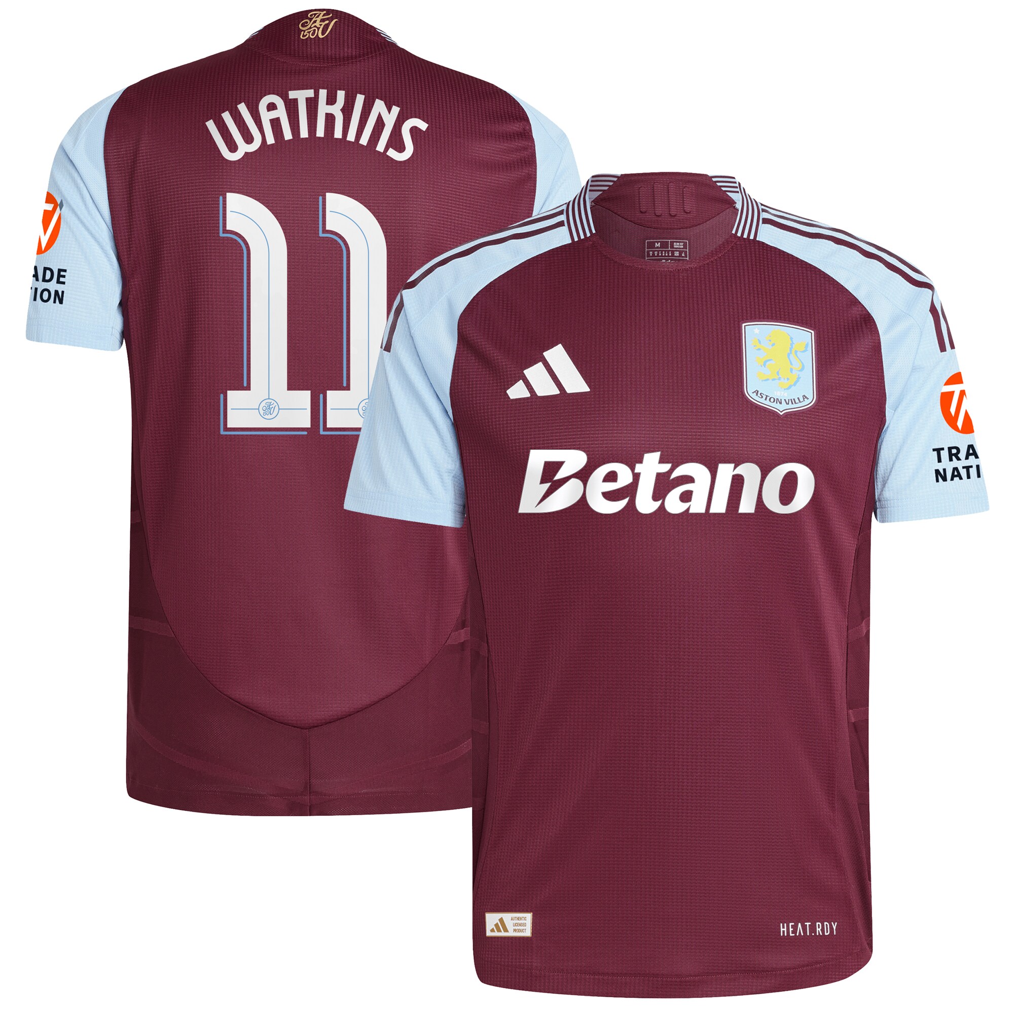 aston villa adidas home authentic shirt 2024-25 with watkins 11 cup printing Collection | Aston Villa Football Kits and Shirts
