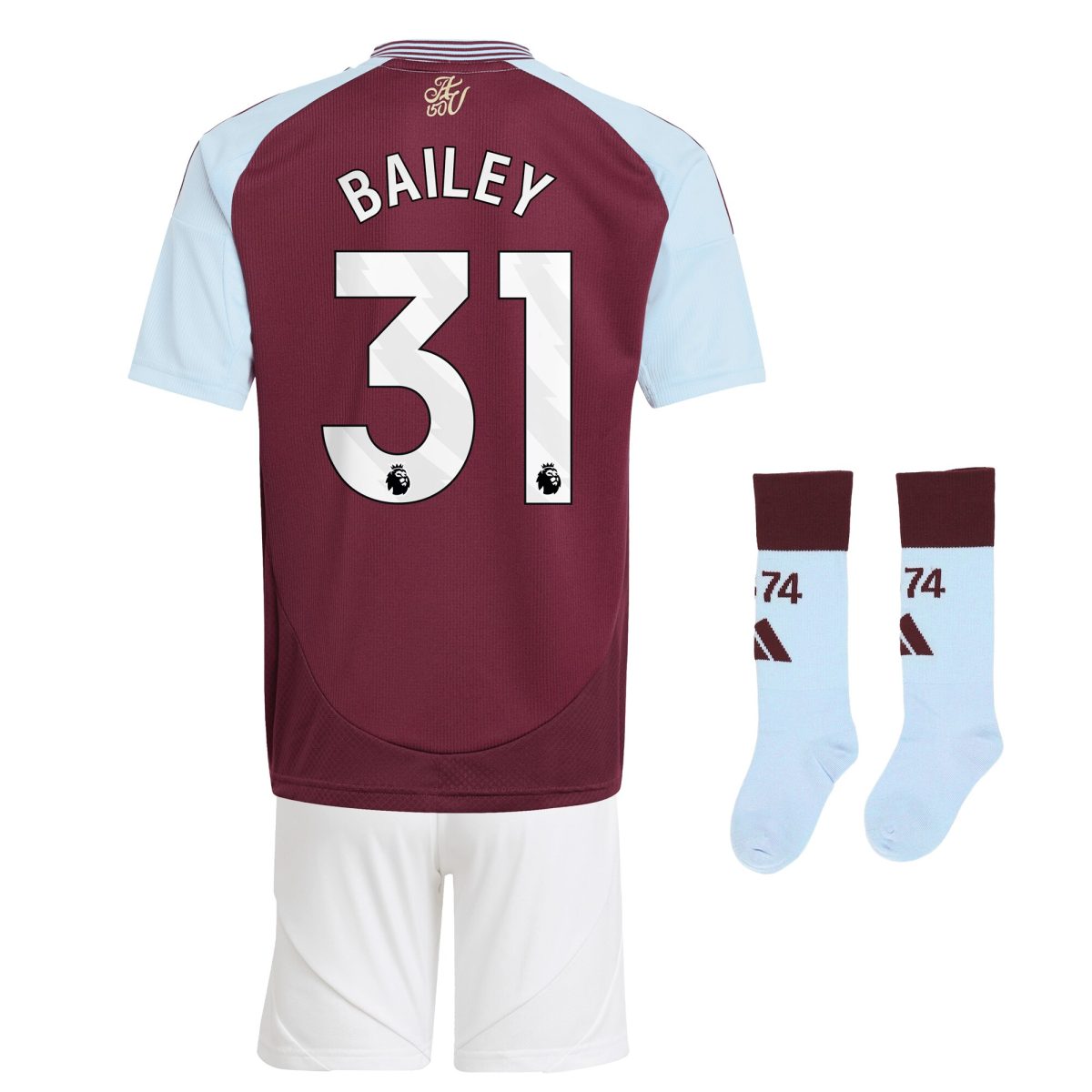aston villa adidas home mini kit 2024-25 with bailey 31 printing Collection | Aston Villa Football Kits and Shirts