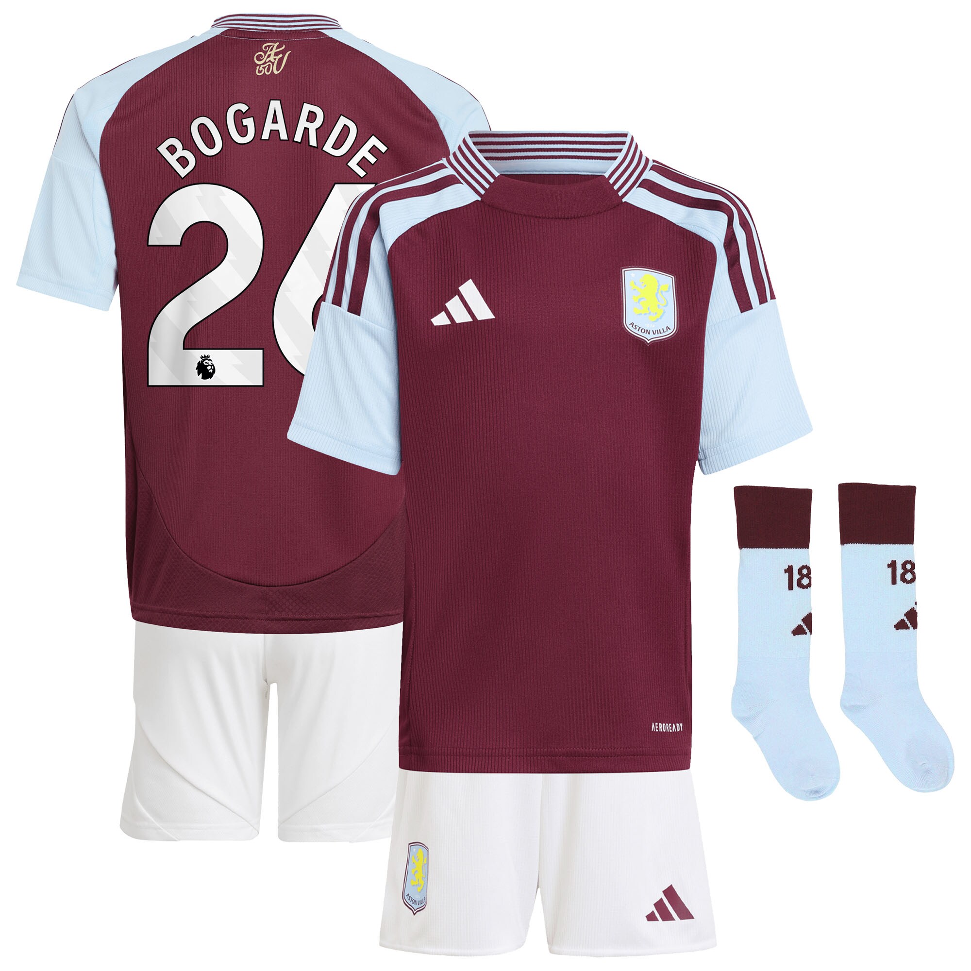 aston villa adidas home mini kit 2024-25 with bogarde 26 printing Collection | Aston Villa Football Kits and Shirts