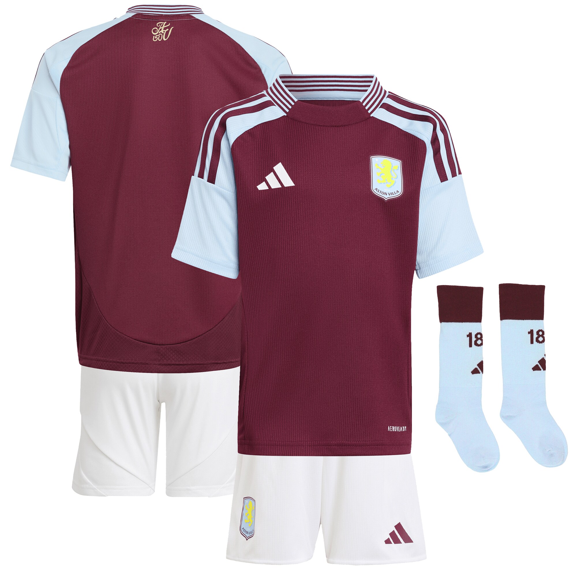 aston villa adidas home mini kit 2024-25 with custom printing Collection | Aston Villa Football Kits and Shirts