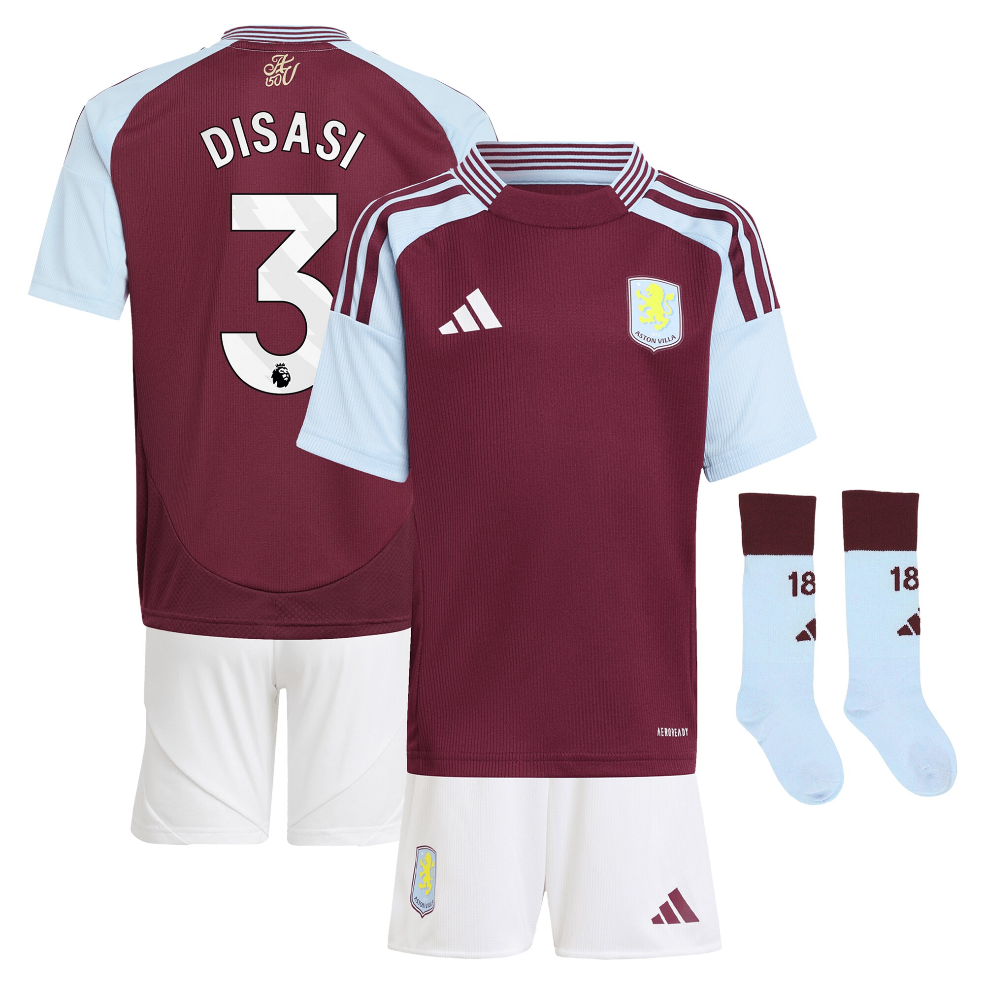 aston villa adidas home mini kit 2024-25 with disasi 3 printing Collection | Aston Villa Football Kits and Shirts