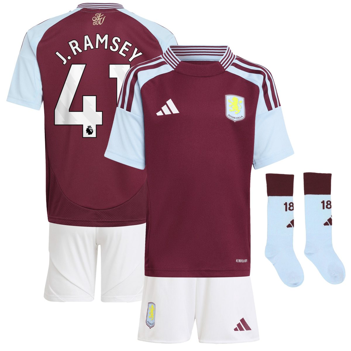 aston villa adidas home mini kit 2024-25 with j. ramsey 41 printing Collection | Aston Villa Football Kits and Shirts